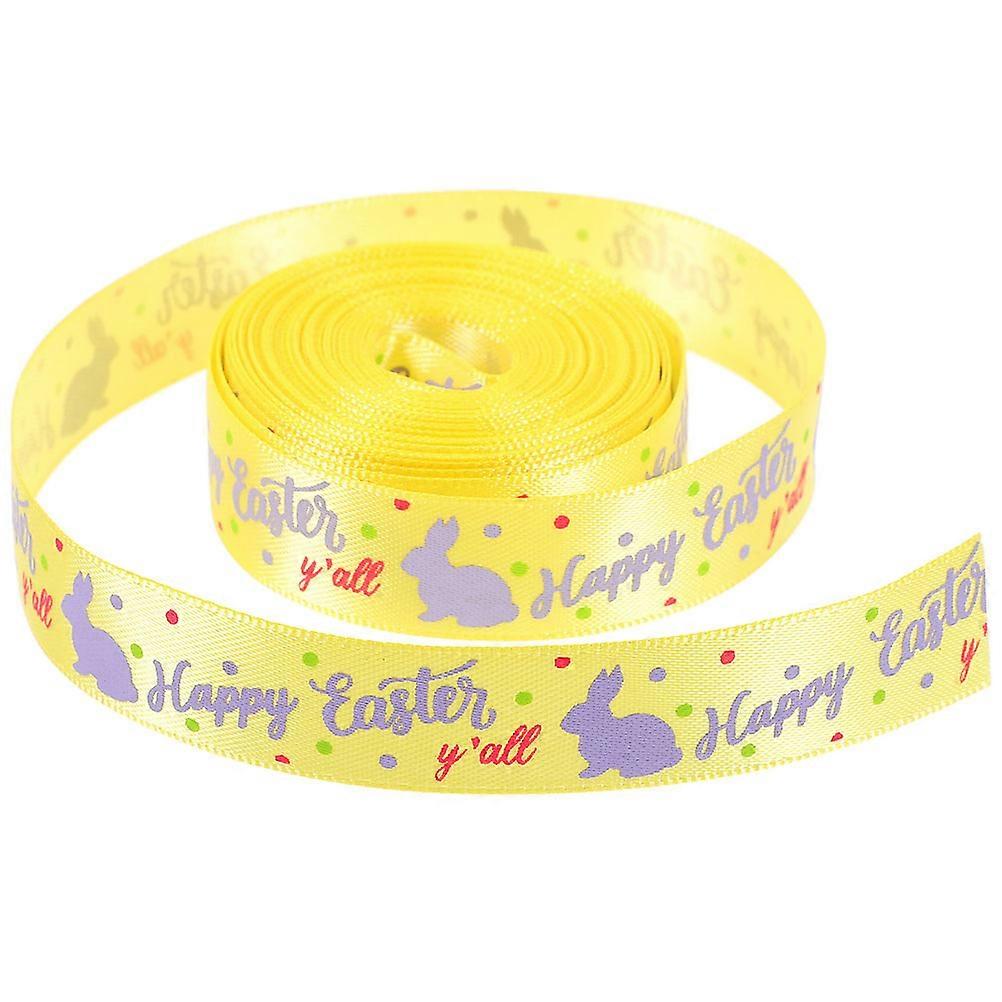 Easter Ribbon for Decoration in Yellow Polyester Color Perfect for Gift Wrapping and Crafts 10 Yard