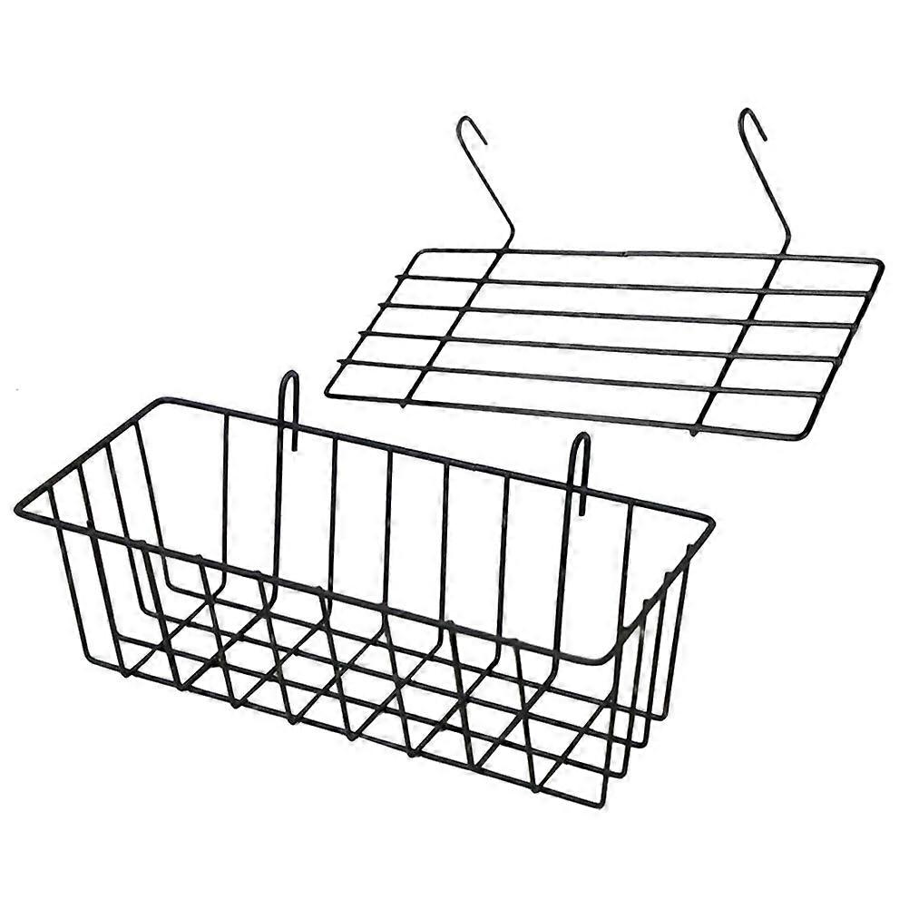 Wall Hanging Storage Kitchen Use Black 23x10cm Strong And 2Pcs