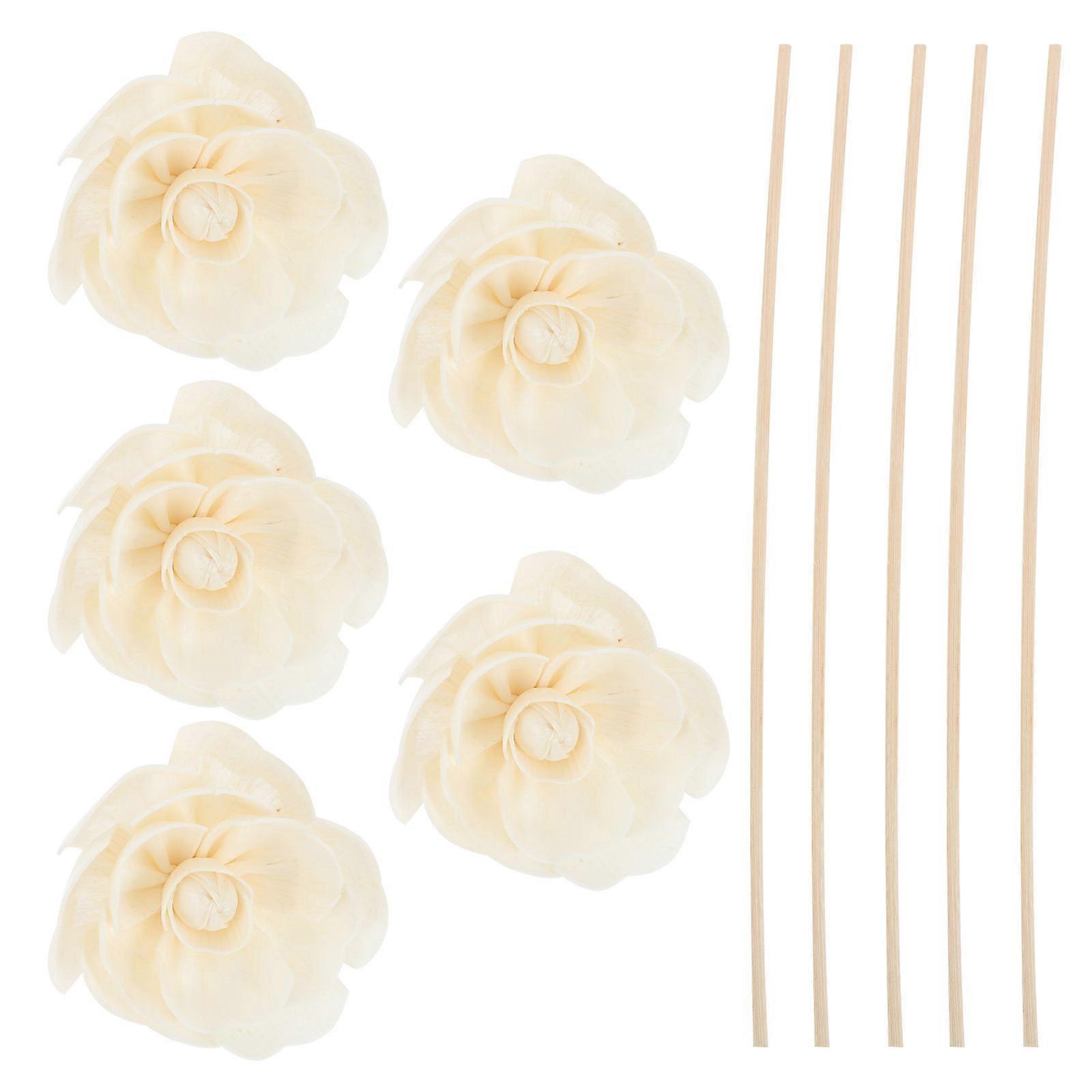 Gewellte Schilf-Diffusorstäbchen für ätherisches Öl Aromastoff Hellgrau 5 Stück