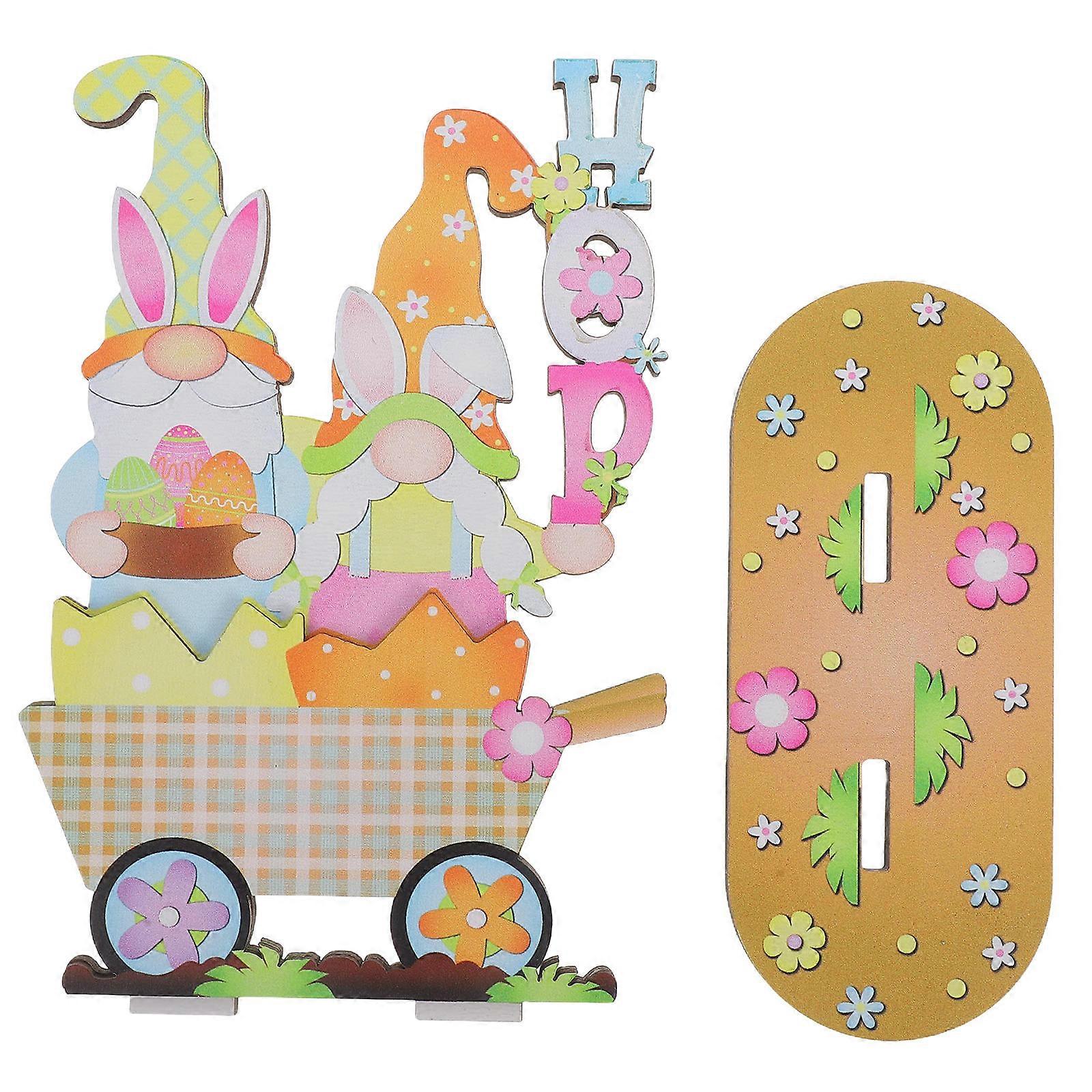 3D Easter Wooden Decoration Unique Block Table Sign Suitable For Home Decor And Spring Festivities 18.00X14.00X6.00CM 1Pcs