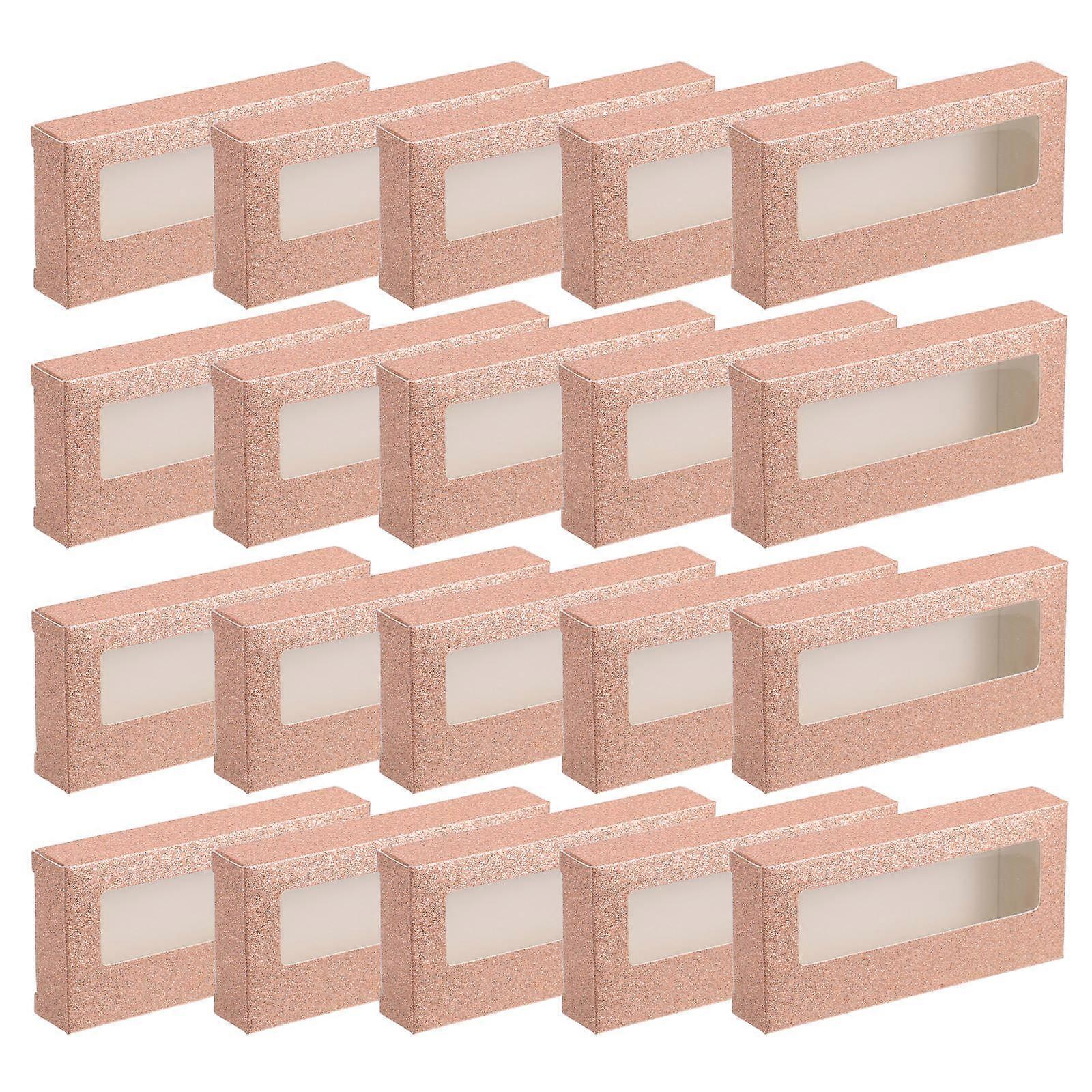 Portable Eyelash Storage Boxes with Glitter Paper Rose Gold for Storage Use 20pcs