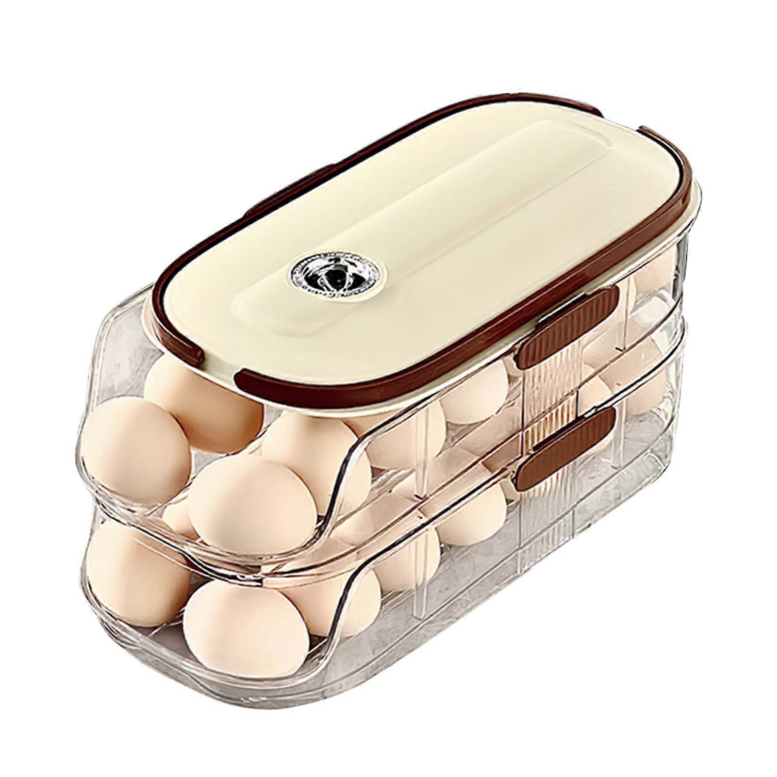 Egg Holder Refrigerator, Egg Storage with Lid and Handle, Refrigerator Organizer
