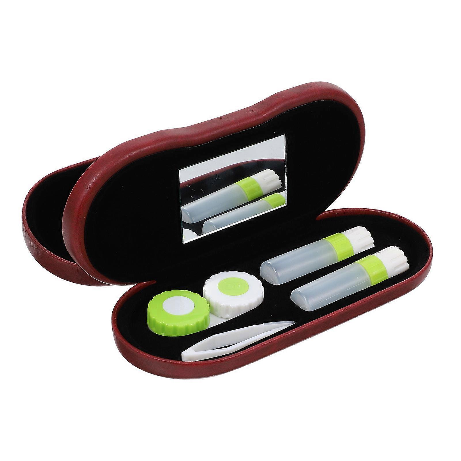 Lense Storage Box Compact Glasses Case Business Trips Daily Use Flannel Material 1Set