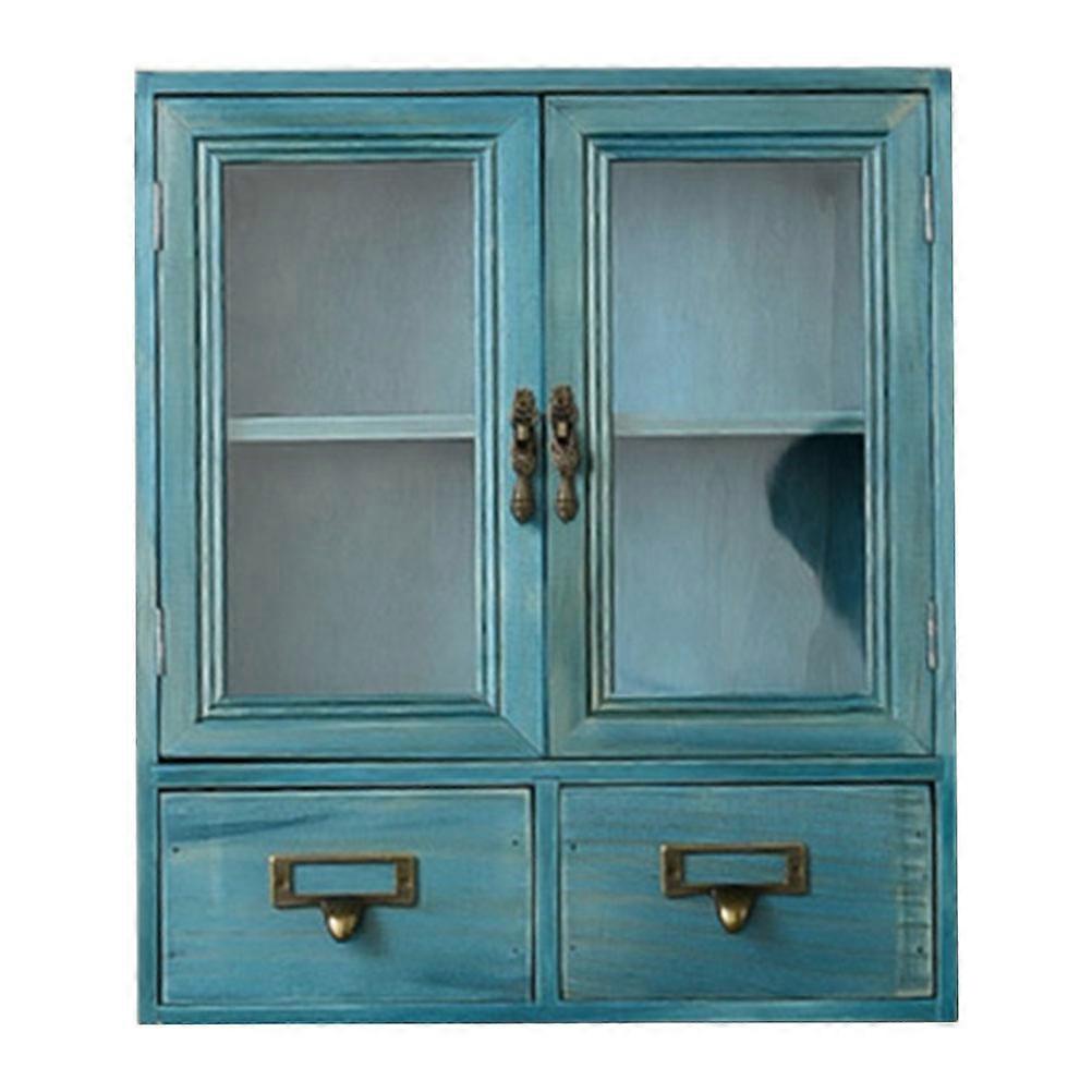 Multi-deck Compartment Storage Box for Office Use Drawer Design 36x31cm Blue Dustproof 1Pack