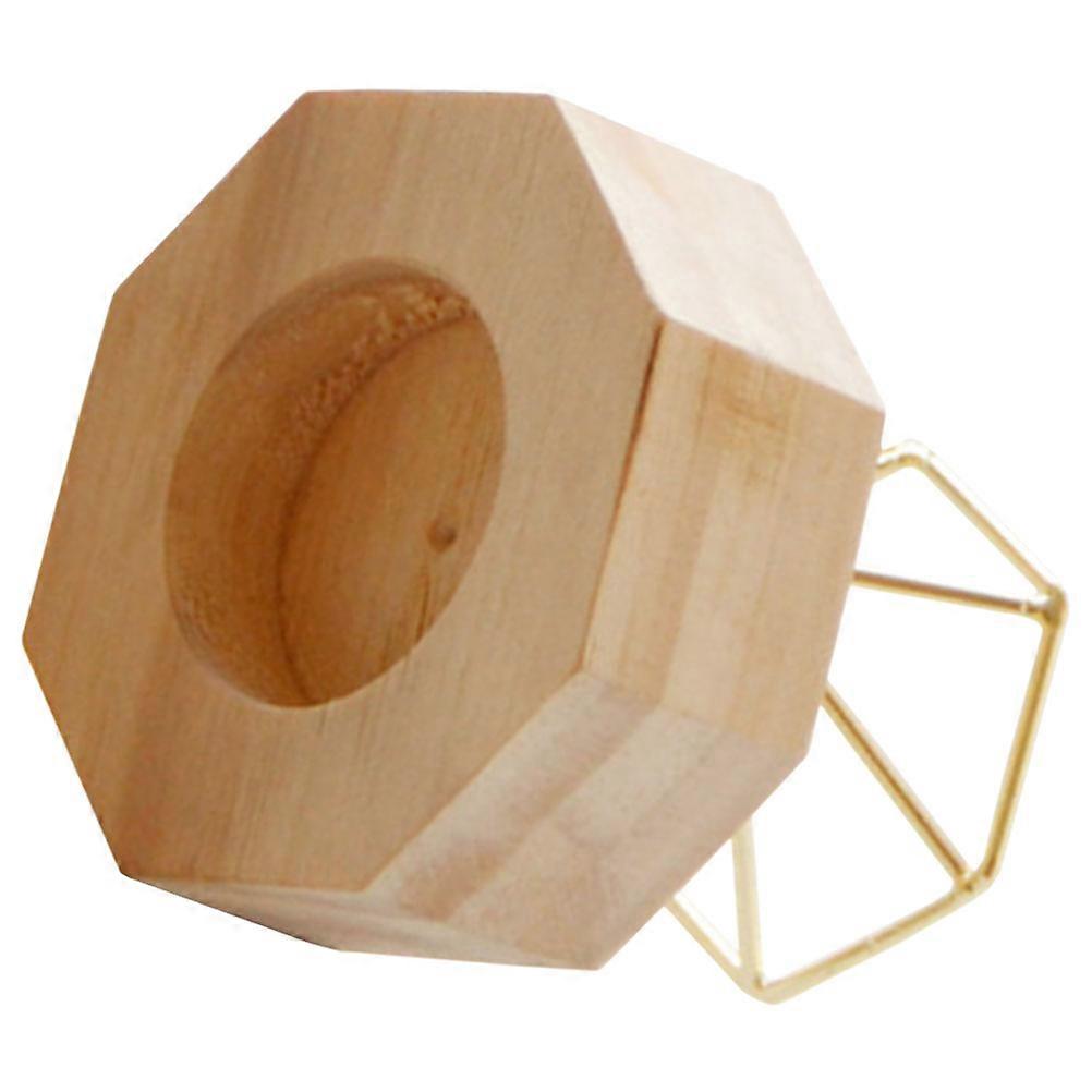 Khaki Wood Candle Holder for Home Use Create Romantic Atmosphere with Simple Structure 7.5 inches