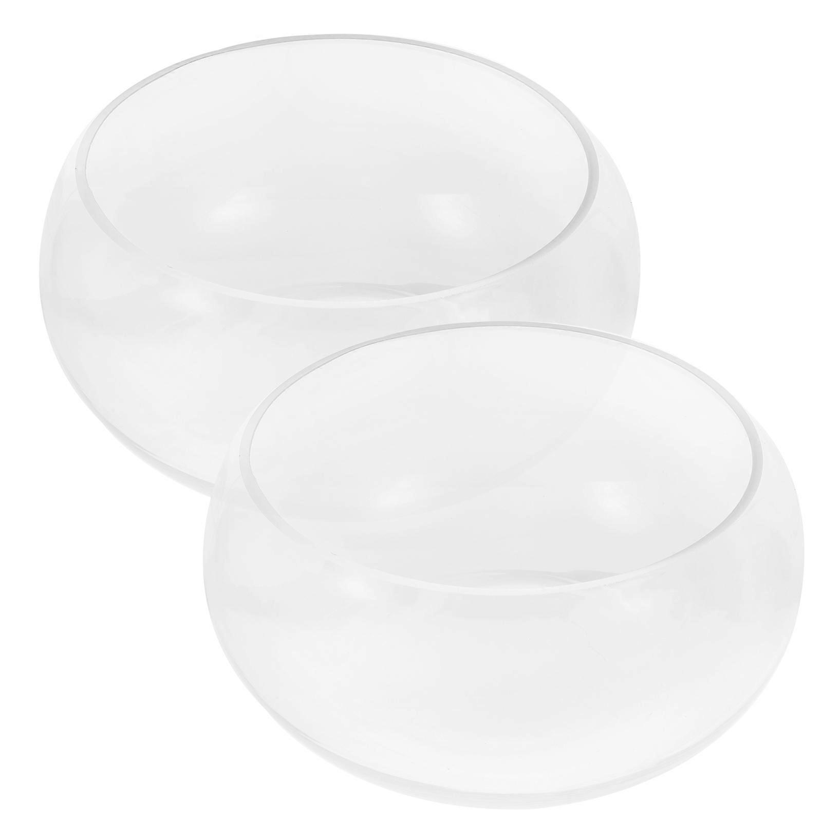 Clear Transparent Fish Bowl For Fish Keeping And Plant Growing 18.5X18.5X9.5CM Round Container 2Pack