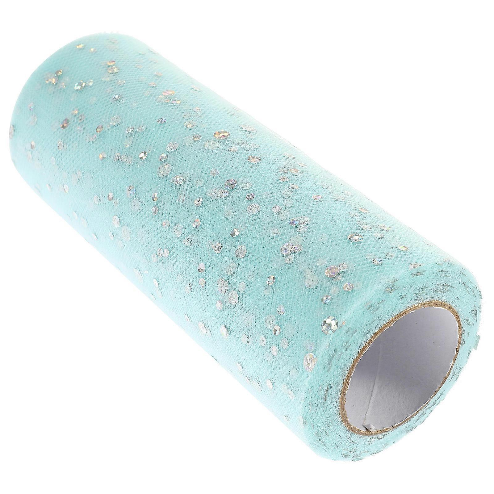 Decorative Tulle Ribbon For Parties And Weddings Soft Fabric Netting Sky-Blue Bow-Making 1Set