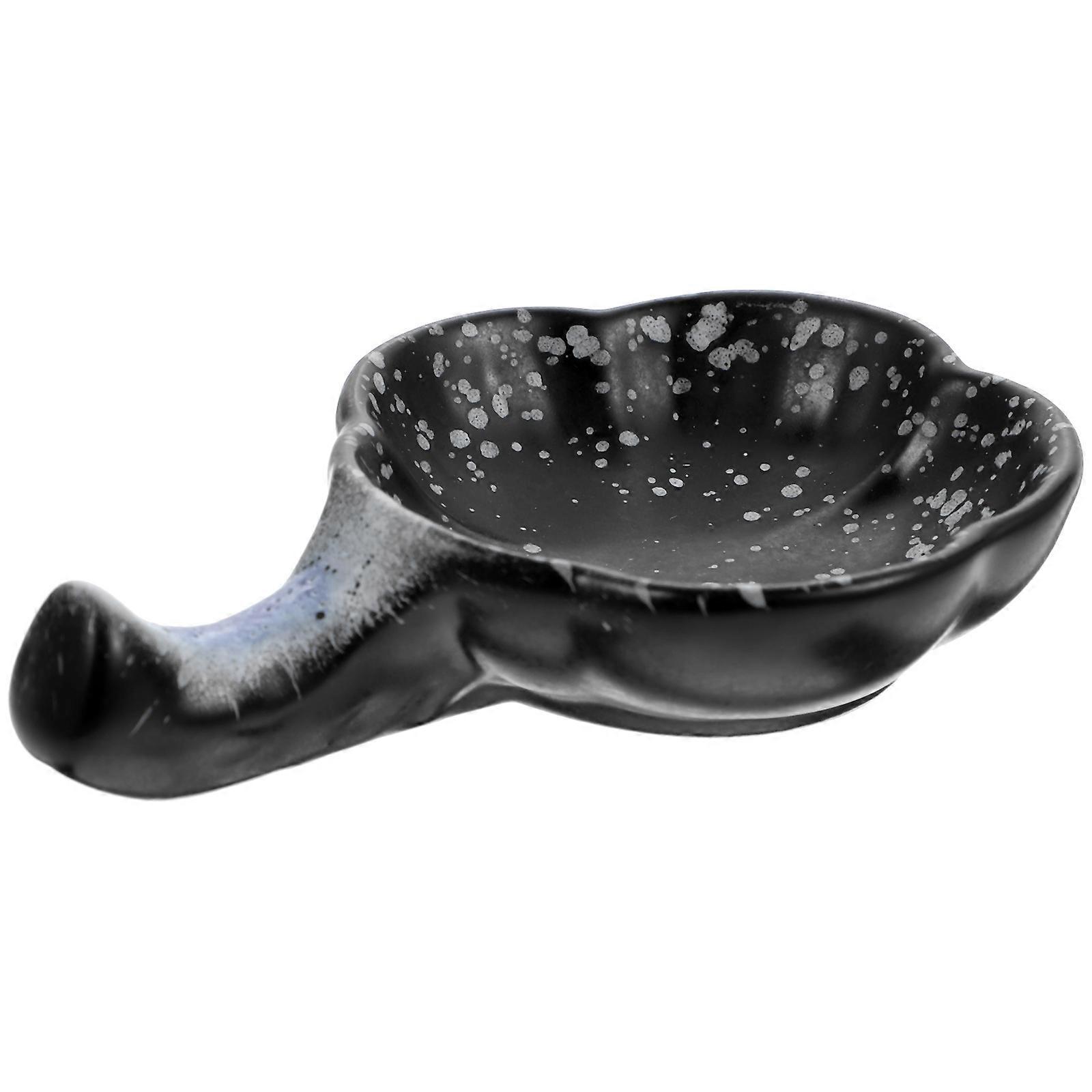 Storage For Sauces Ceramic Sauce Plate Designed For Households In Black Color 1Pc