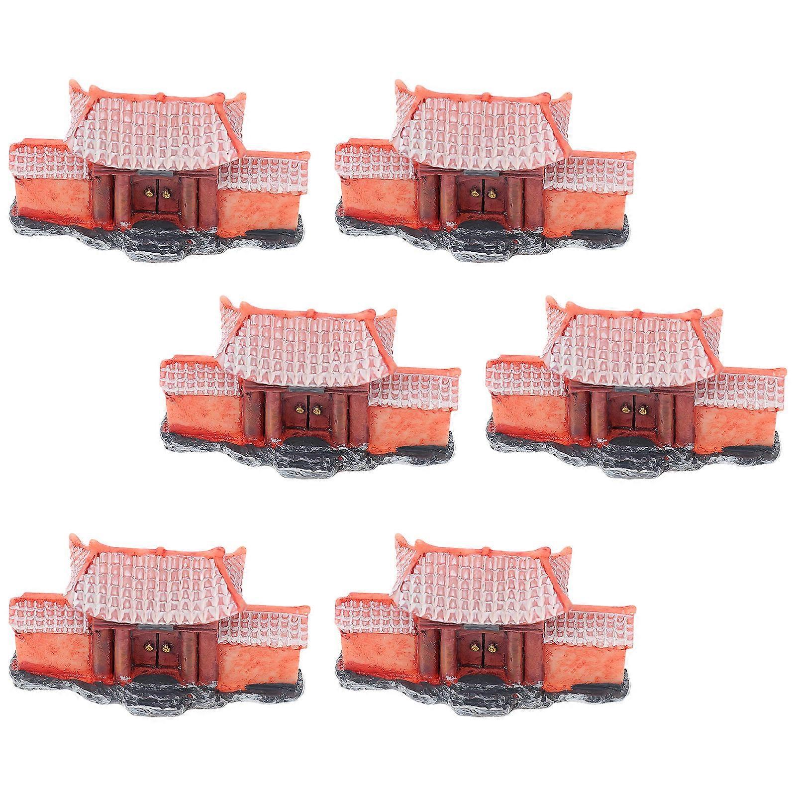 Resin Artware 6Pcs Mini Retro Ornaments Vivid Lifelike Design Home Office Shelf Ornament 5.5X2X3CM