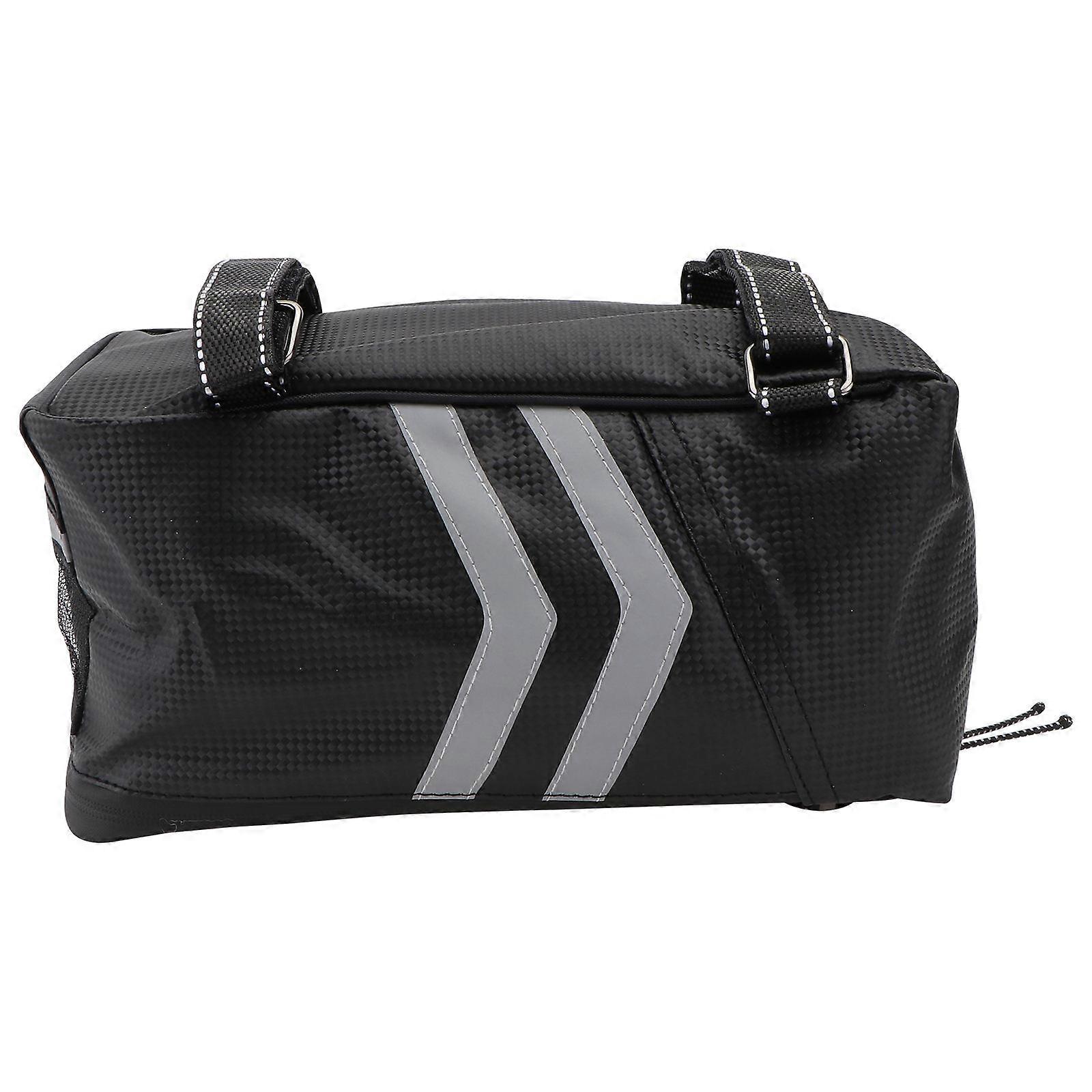 Bike Rear Seat Storage Bag with Large Capacity and Waterproof Design for Safe Outdoor Travel Use Black PU 9L