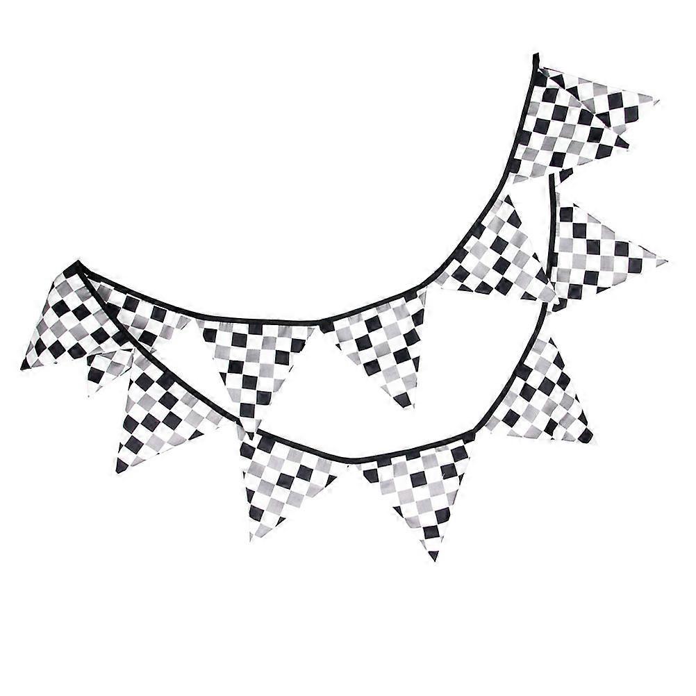String Banner Racing Pennant for Decoration 3 Meters Checkered Pattern