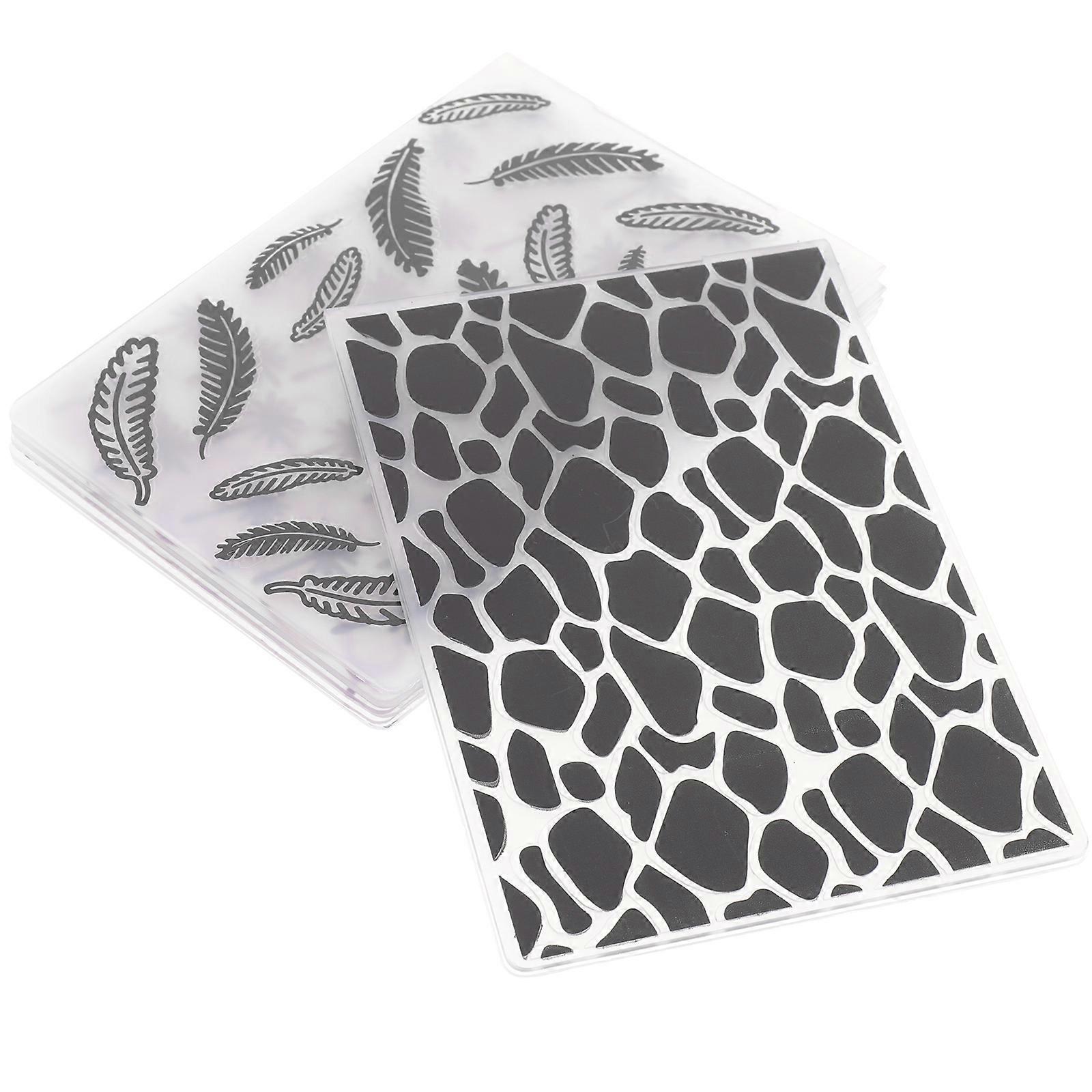Plastic Embossing Stencils 5Pcs Classic Geometry Templates Perfect For Holiday Card Making And Scrapbooks 0.3X10.5X14.7CM Durable Material
