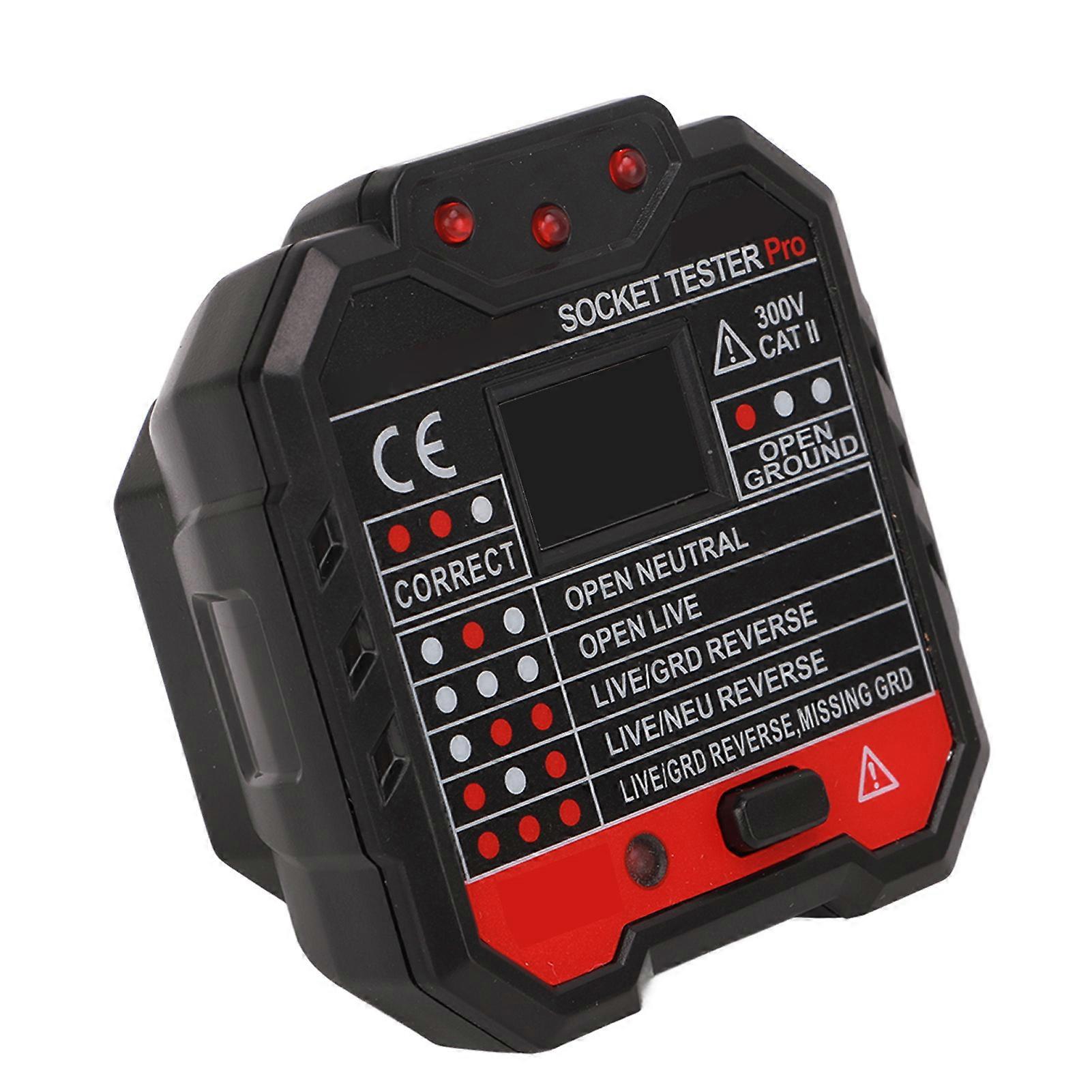 Socket Tester Outlet Electrical Receptacle Detector Phase Supply Polarity Voltage Checker for Home 48~