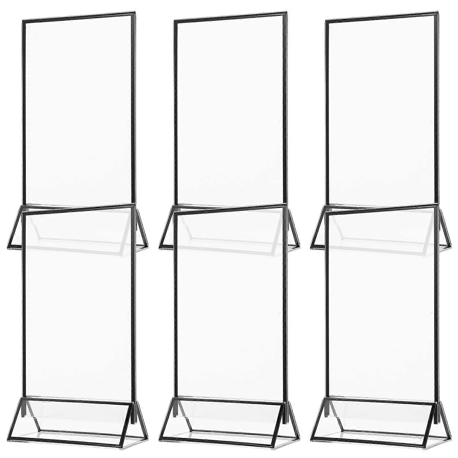 Menu Holder Acrylic Sign Holder Sleek Design Stable Base Event Displays 6Pcs