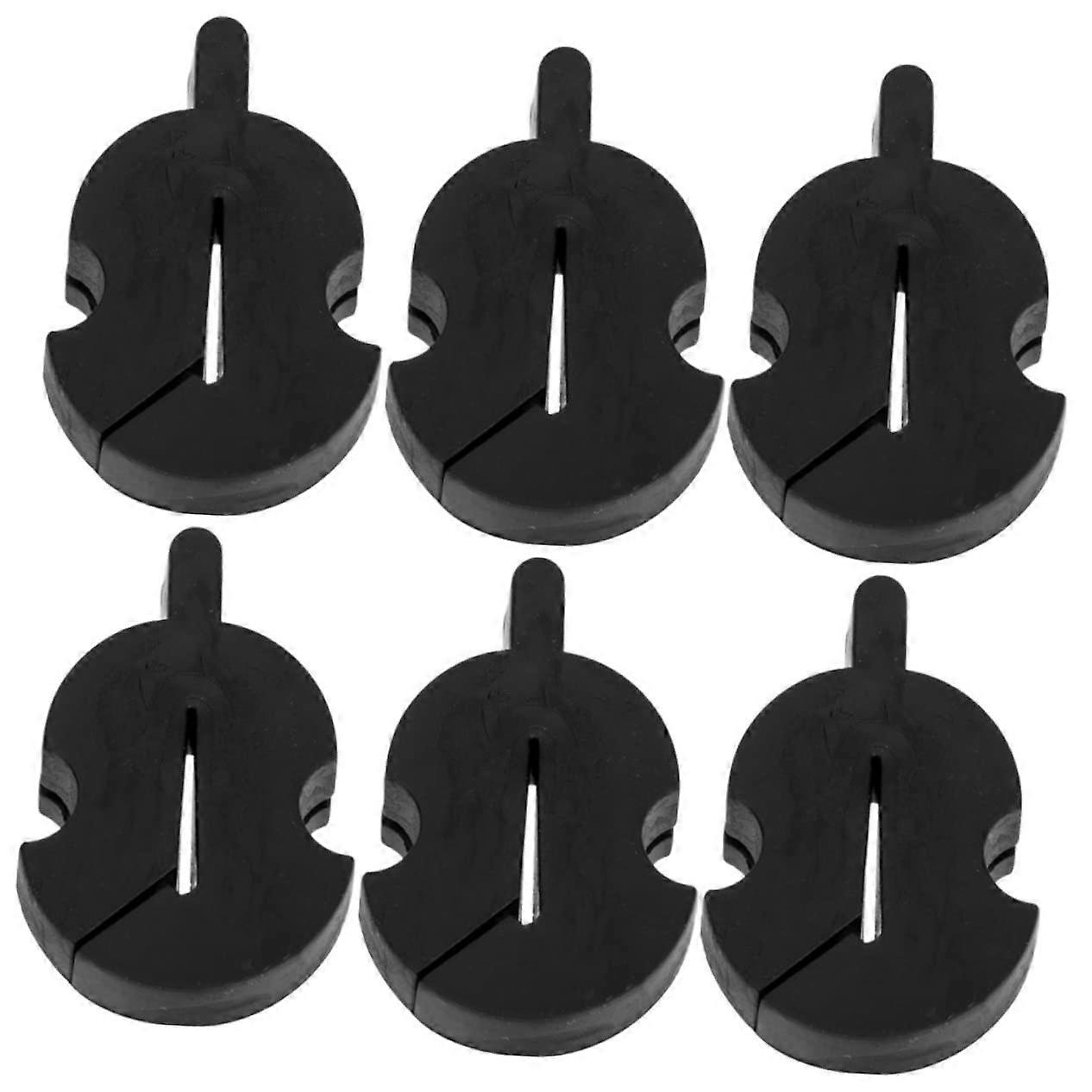 Violin Mute Parts Set of 6, Black Rubber Mute for Violin and Viola, Practical Straight Replacement Mute