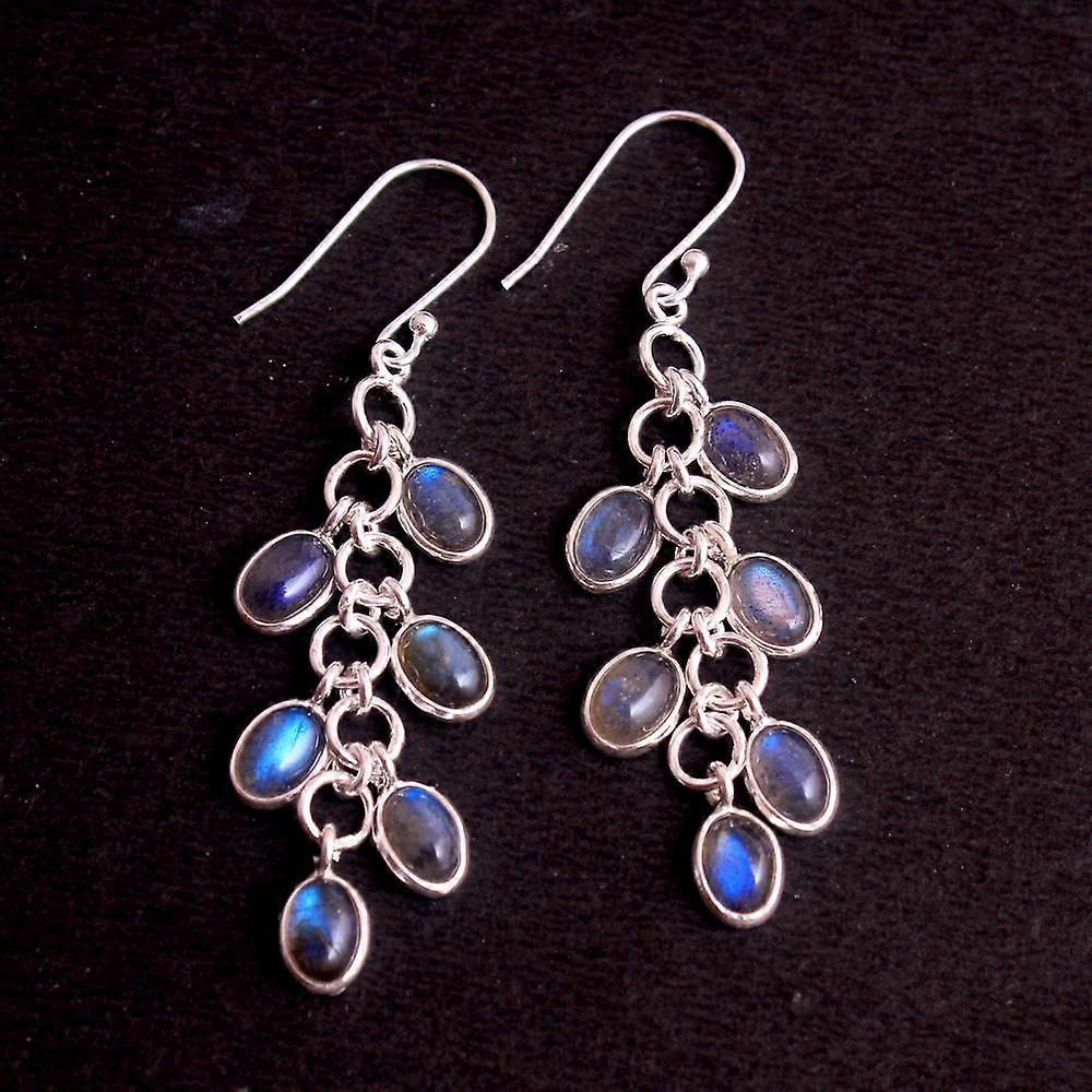 Natural Labradorite Gemstone 925 Sterling Silver Earring