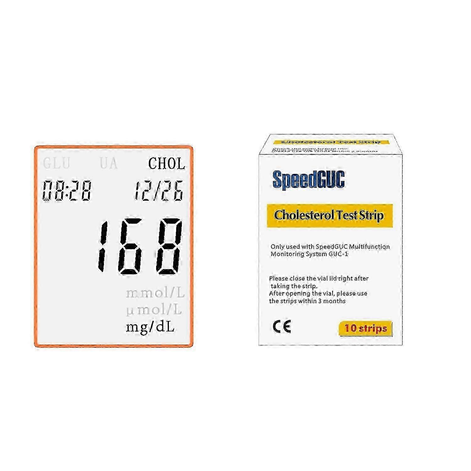 Cholesterol Test Strips&Uric acid Test Strips&Blood glucose Test strips for 3 in1 Multi-Function Diabetes Gout Device&Lancets