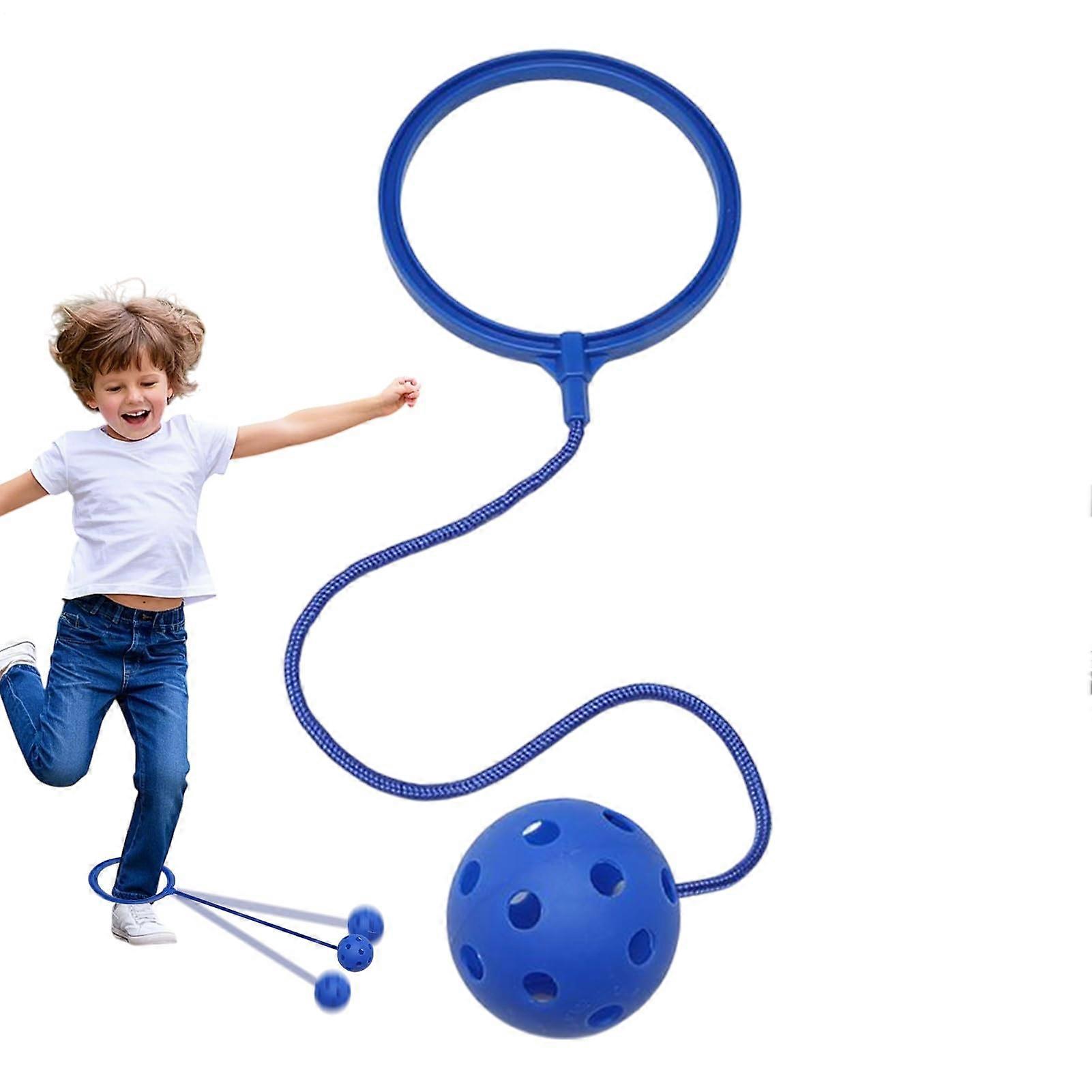 Skip Ball for Girls, Blue Ankle Skip Ball with Rotating Soft Jump Ring for Coordination Fitness and Outdoor Exercise