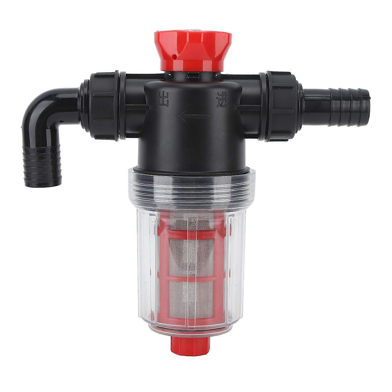 Irrigation Water Pump Filter Fine Mesh Double Layer Filtration High Flow Inline Strainer for Garden Lawn 32mm Connector (External 1.2 Inch Tube)
