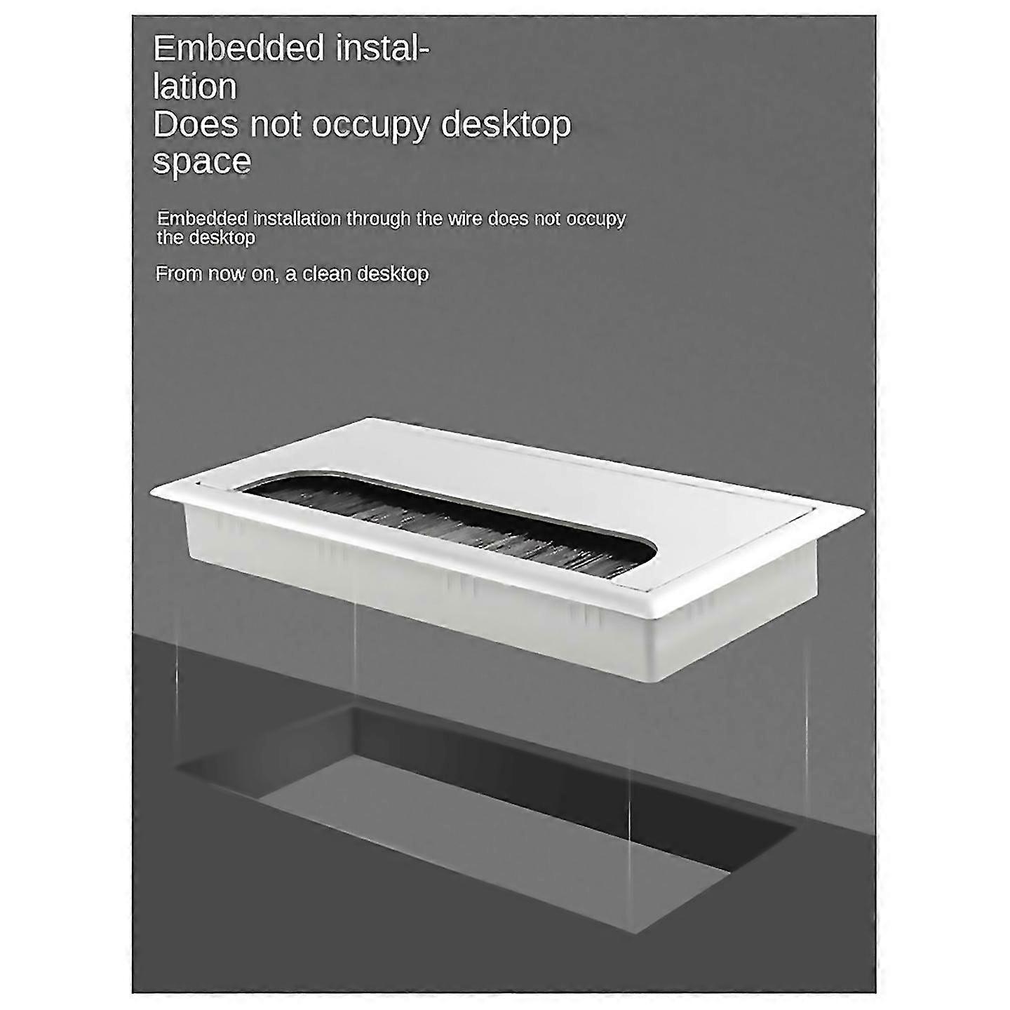 For Office Desk Threading Box Table Wire Hole Cover Plate 80x80 Silver