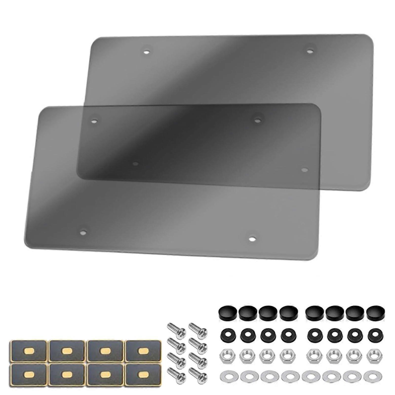 License Plate Frame With Clear Flat Rim Protector, Includes Tire Valve Caps, For US License Plate Frames, 1 Pair