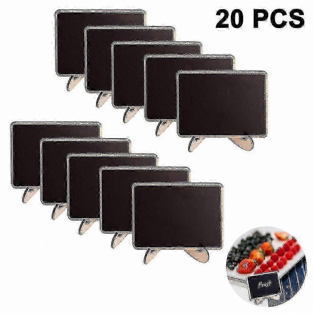 Set of 20 Small Chalkboard Signs with Liquid Chalk Marker for Writing
