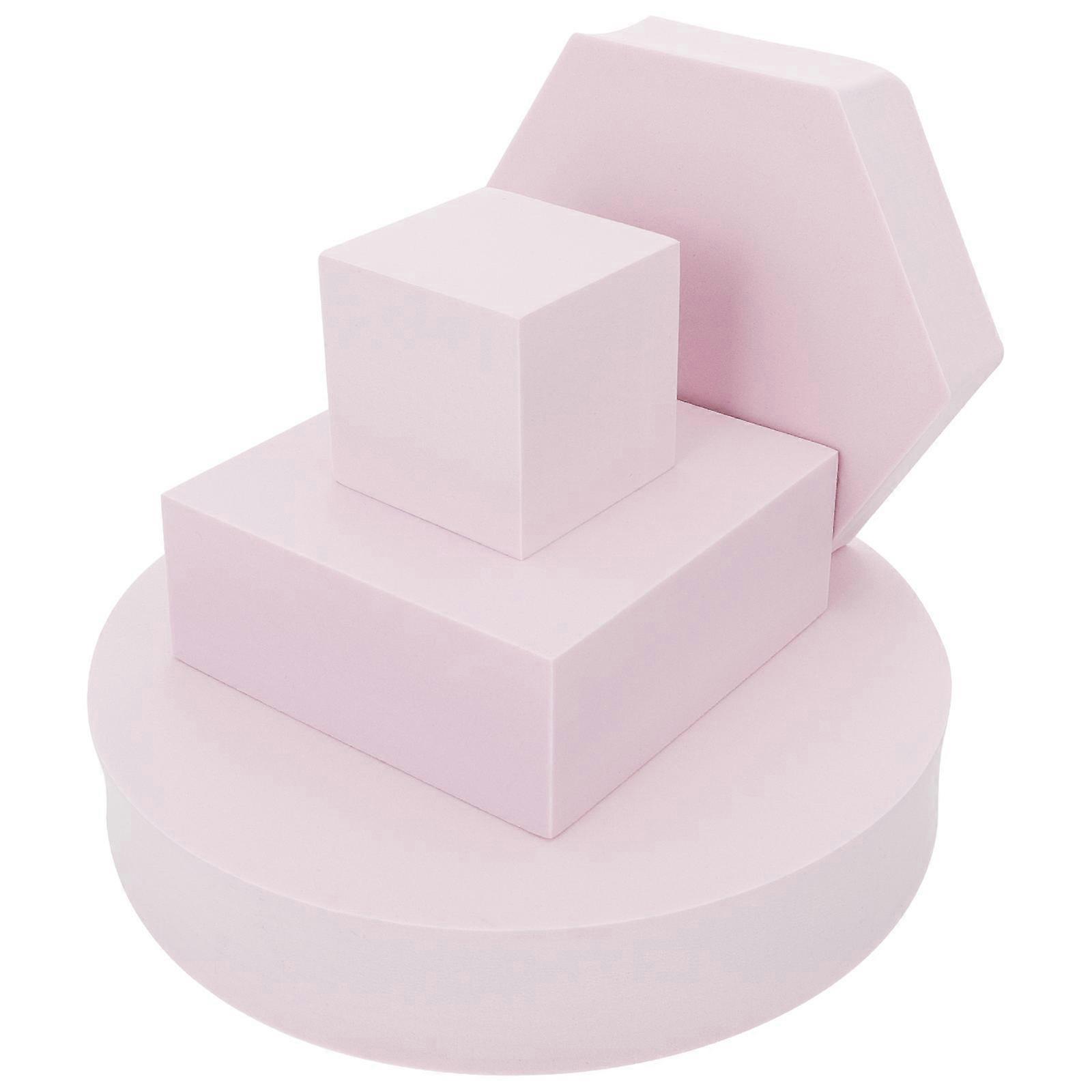 Geometric Cube Decor Photo Prop for Food with Assorted Color Foams Lightweight and Durable 4pcs