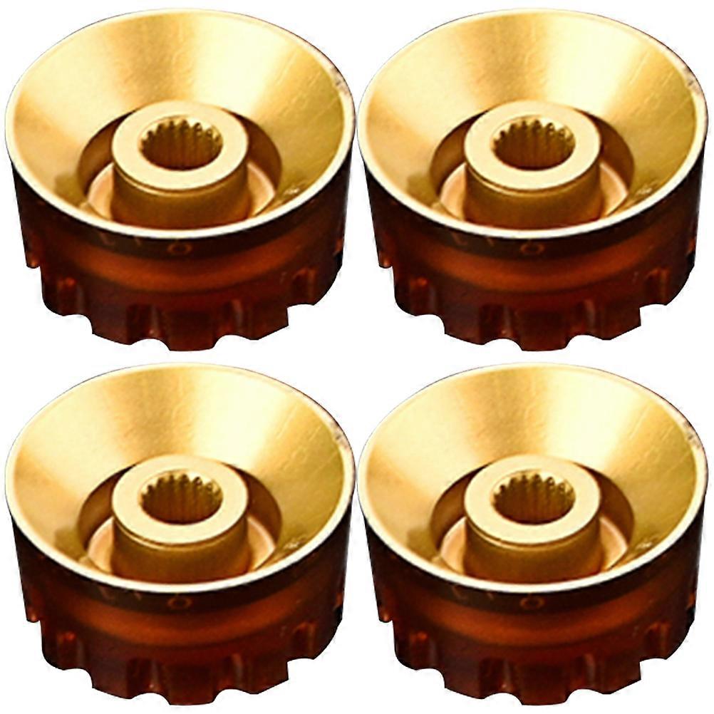 Guitar Volume Knob Electric Bass Guitar Parts Plastic Light Brown to Connect Rotary Potentiometer