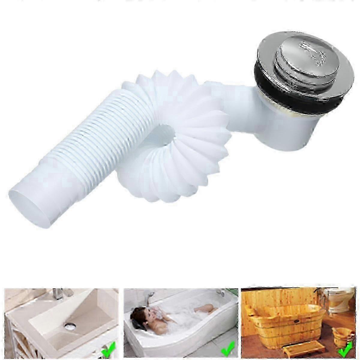 Hvit messing badefilter avløpsavløp for badekar, vask og dusjservant