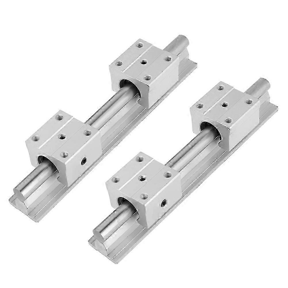 2Pcs SBR12 200mm Linear Slide Guide Shaft Rail 4Pcs SBR12UU Bearing Block CNC Parts