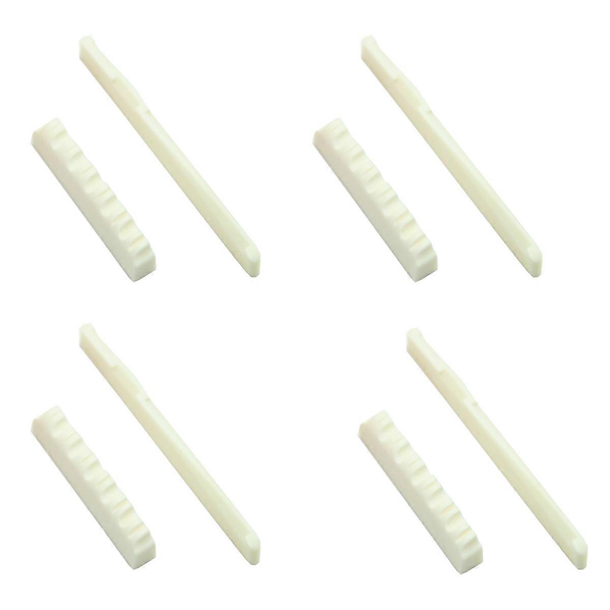 4 Set Bone Bridge Saddle and Nut for 6 String Acoustic Guitar