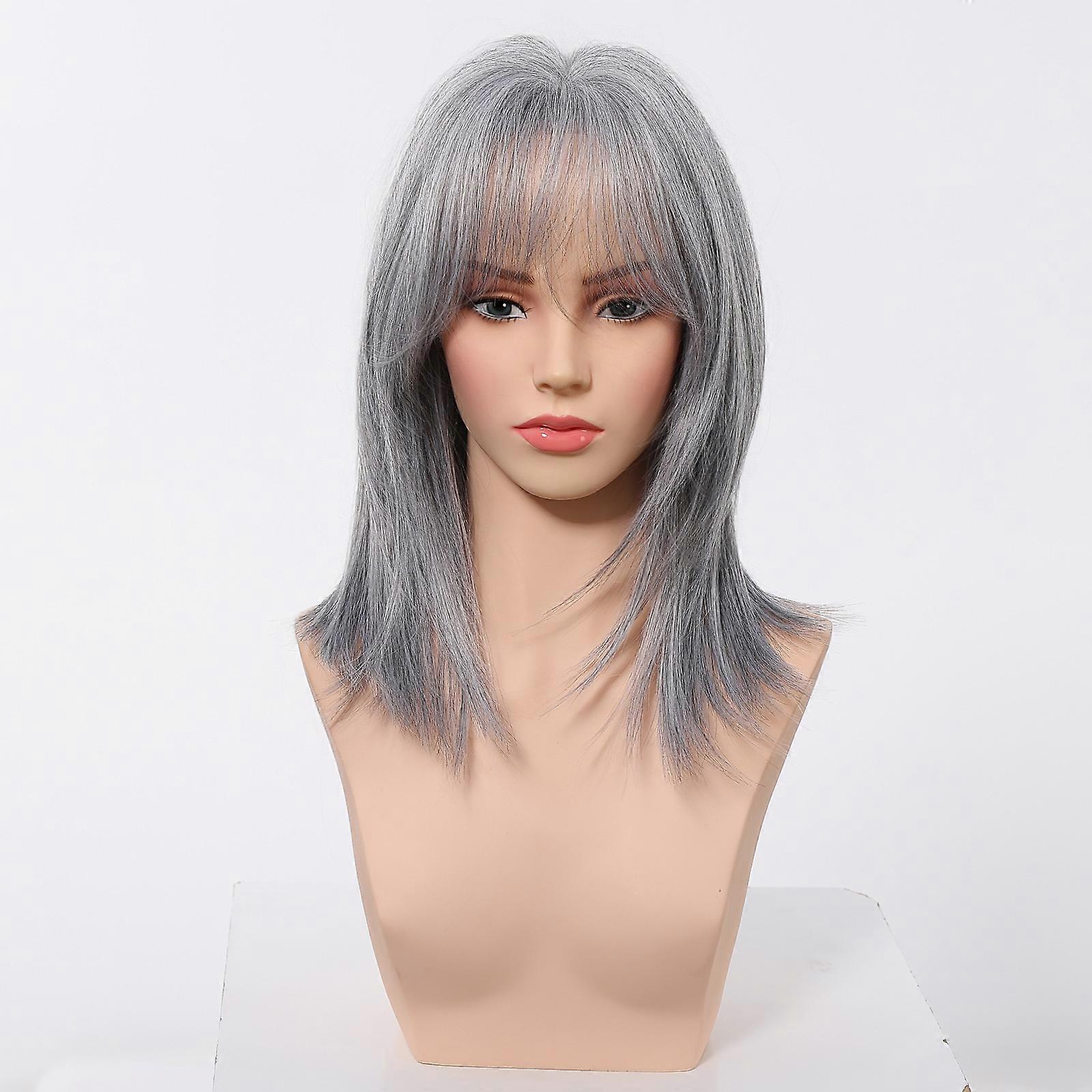 Glueless Wig Wolf Cut Brown for Women – Elegant Synthetic Hair with Silky Top for Natural Appearance