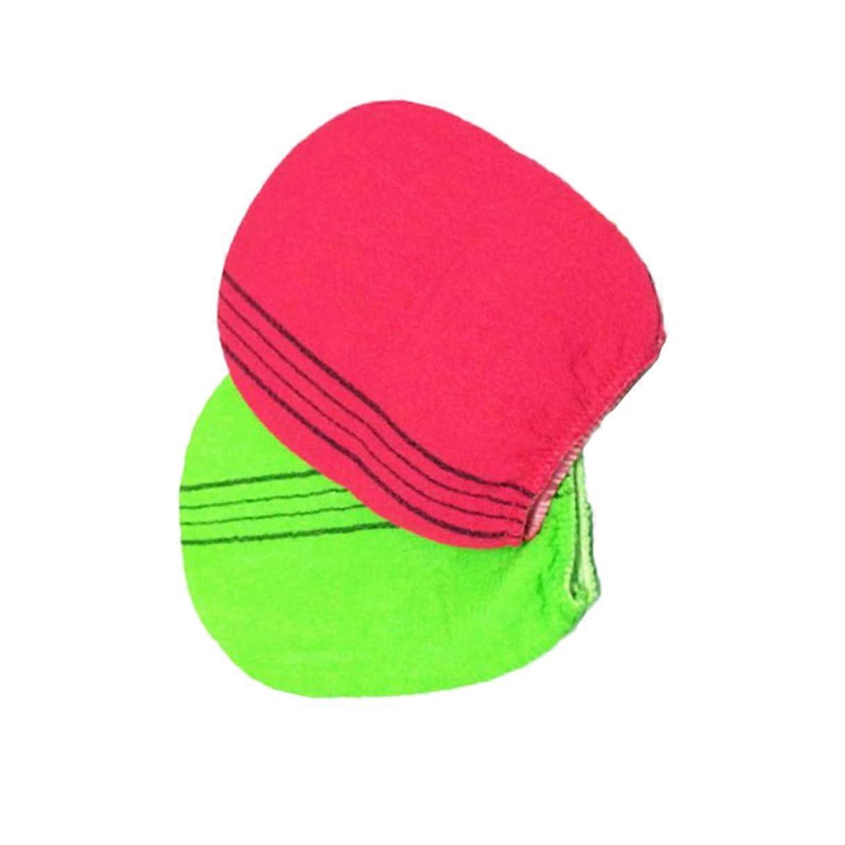 Bath Gloves Exfoliating Shower Gloves Rayon Material 2 Piece Set Random Colors