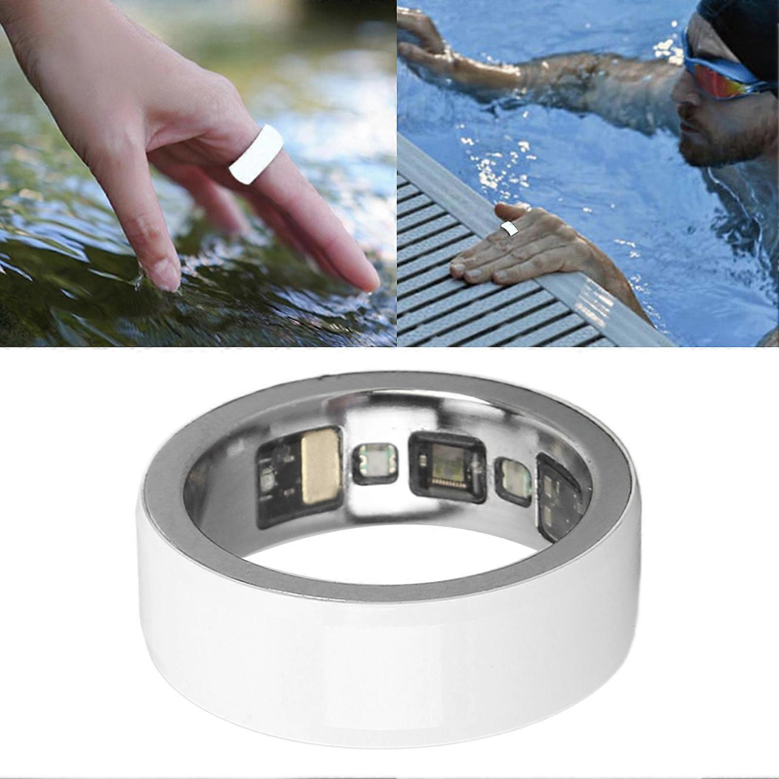 Smart Health Ring Bluetooth Sleep Monitor Temp Sensor 18 White