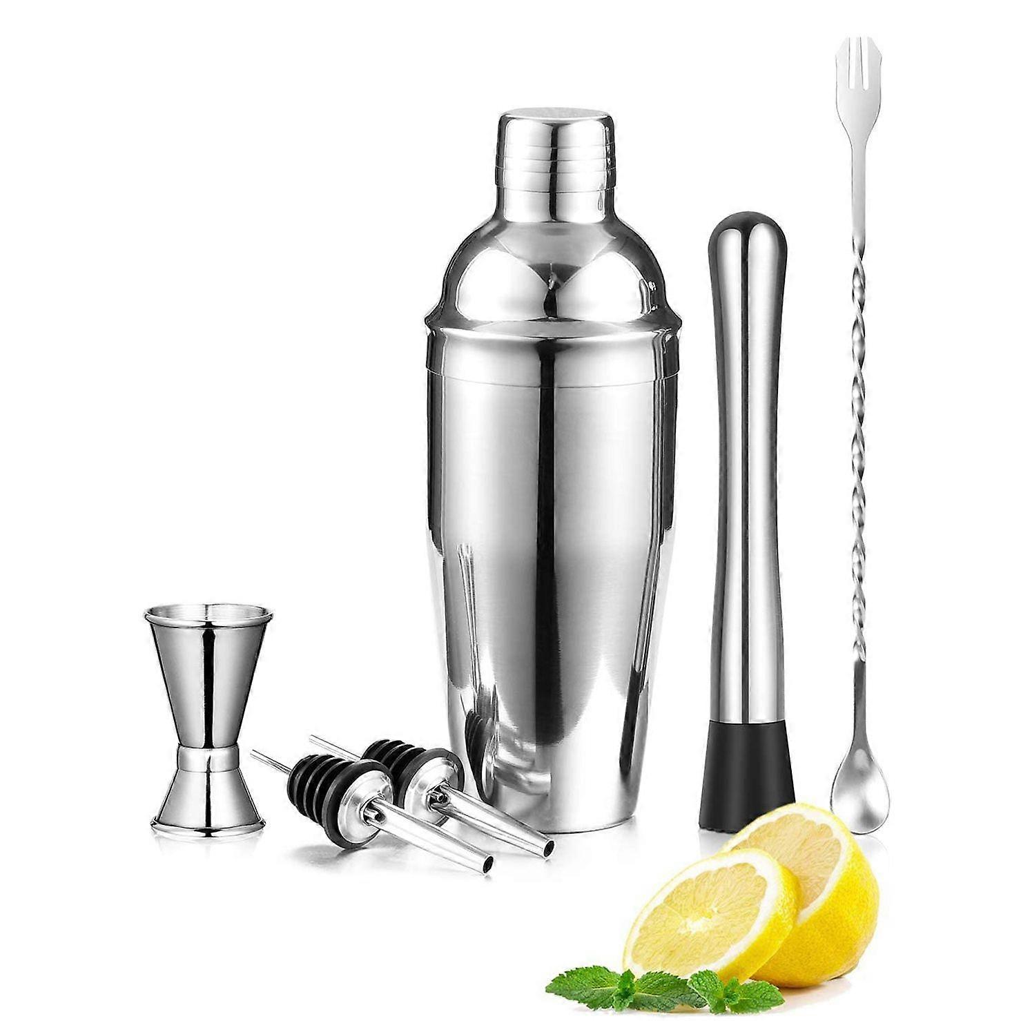 6 Pieces/Set Shaker, 25 Shaker, Stainless Steel Drink Shaker, Bar Set, Bartender Kit Home Bar Tools