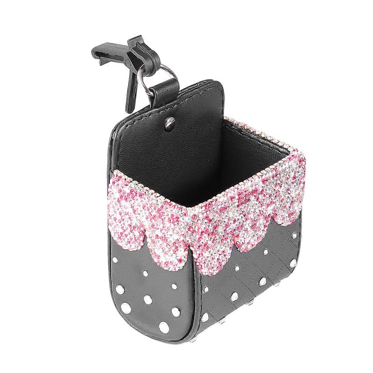 Car Storage Container for Storage Use Type with Rhinestone Pink