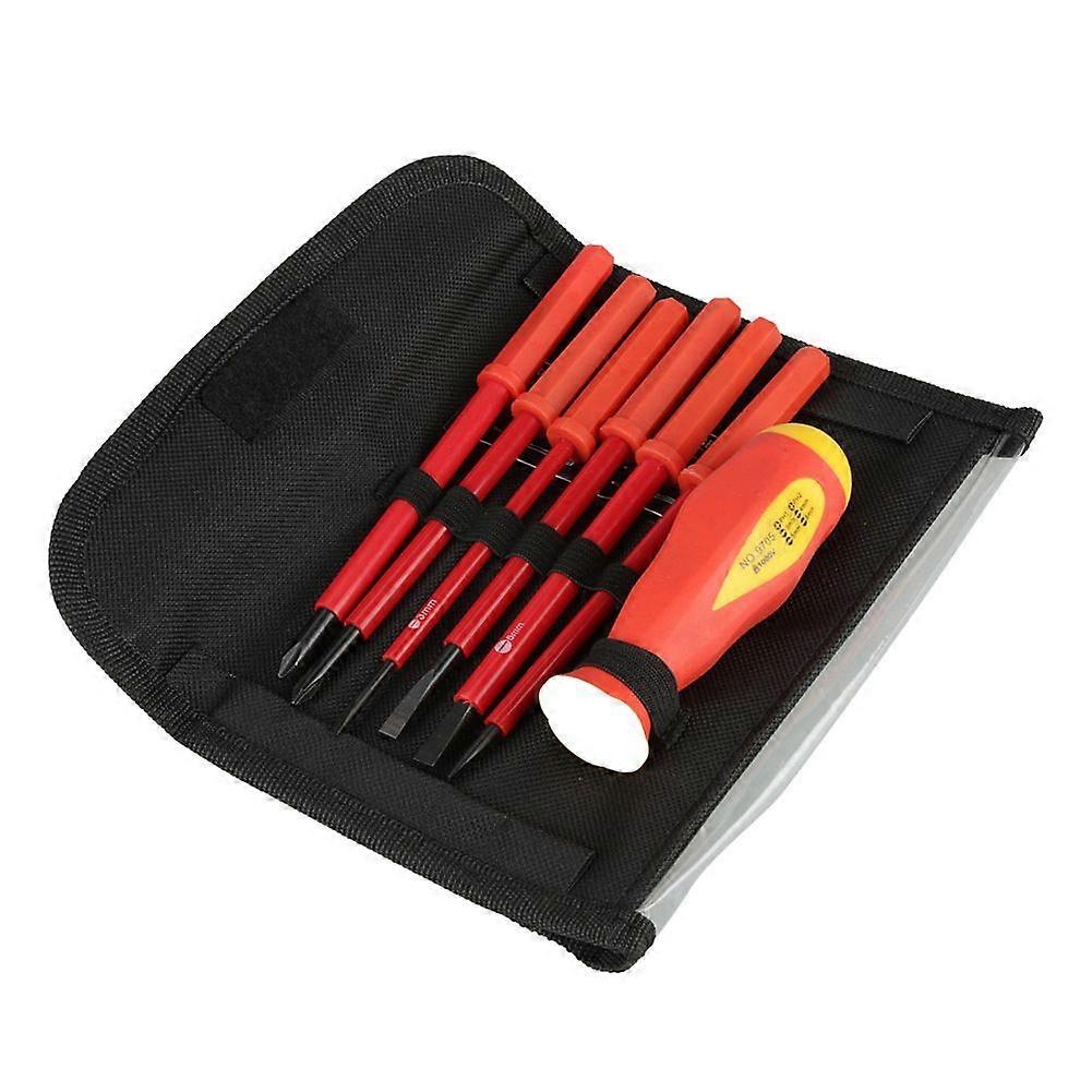 7 Pcs Insulated Multi-Function Magnetic Cross Slotted Electric Screwdriver Set