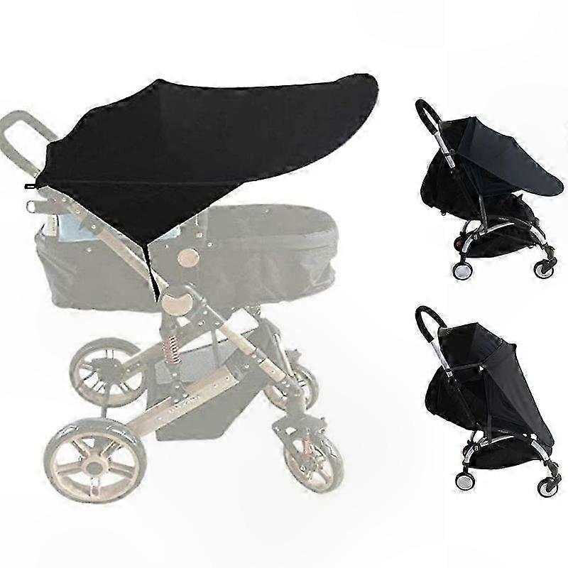 UV Protective Sun Shade for Strollers, Prams, and Pushchairs with Premium UV Protection (Black)