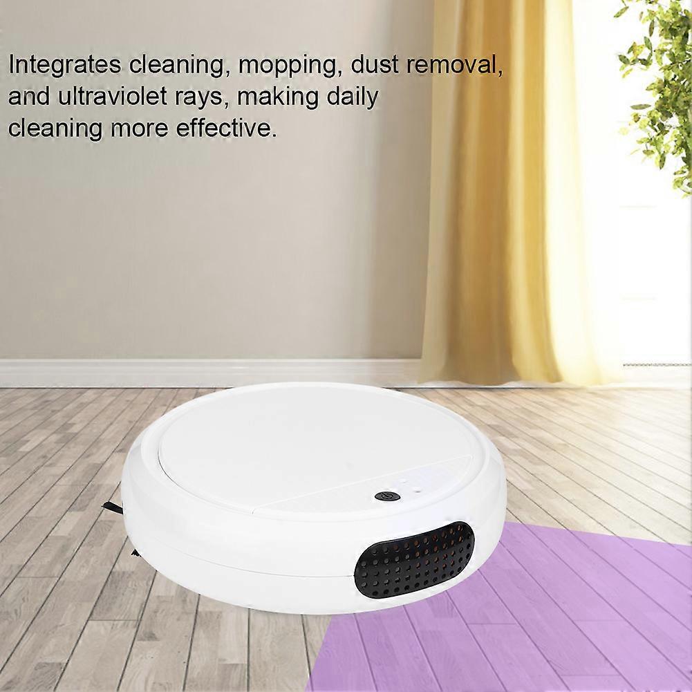 Multi-Functional Intelligent UV Light Sweeping Robot Vacuum, White, 25cm x 7cm