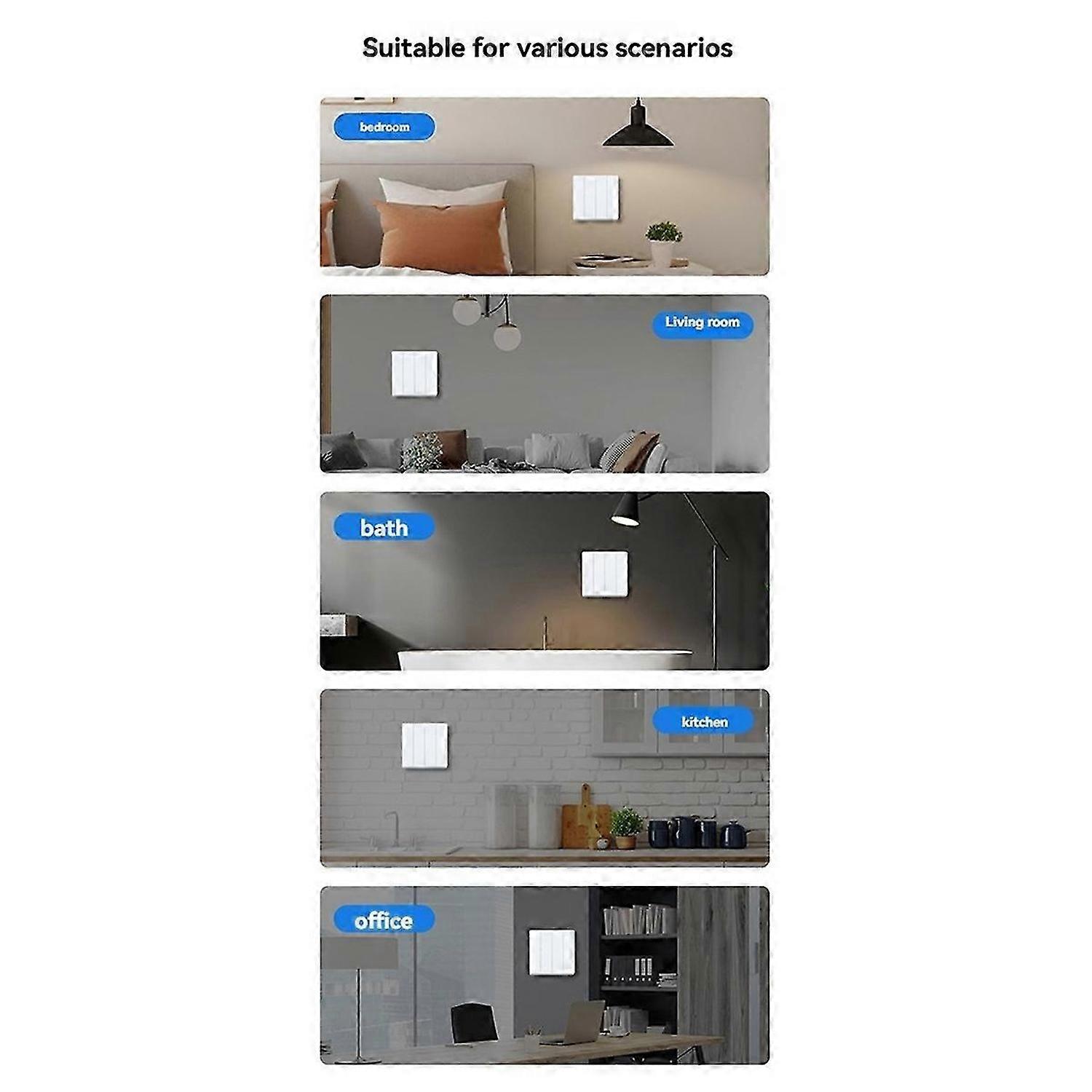 Tuya ZigBee Smart Wall Switch Wire Single Zero Fire Universal Smart Home Wireless Switch Work with H