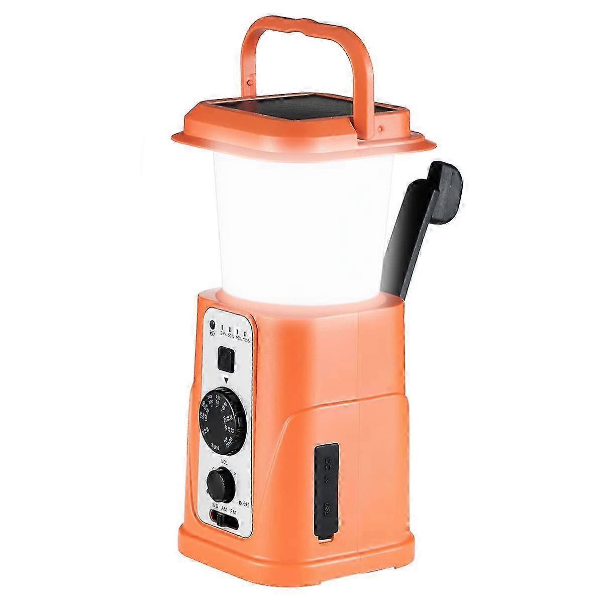 5000mah Emergency Radio Camping Lantern, Hand Crank Am/Fm/NOAA Weather Radio, 3 Kinds of Mode Lighting 2025