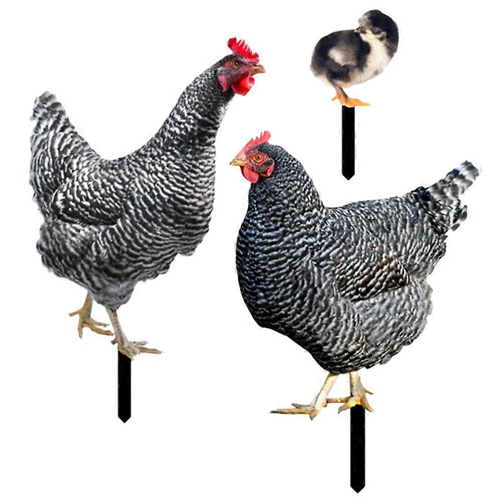 Garden Chicken Decorative Acrylic Stakes for Yard 15Pcs Outdoor Insert