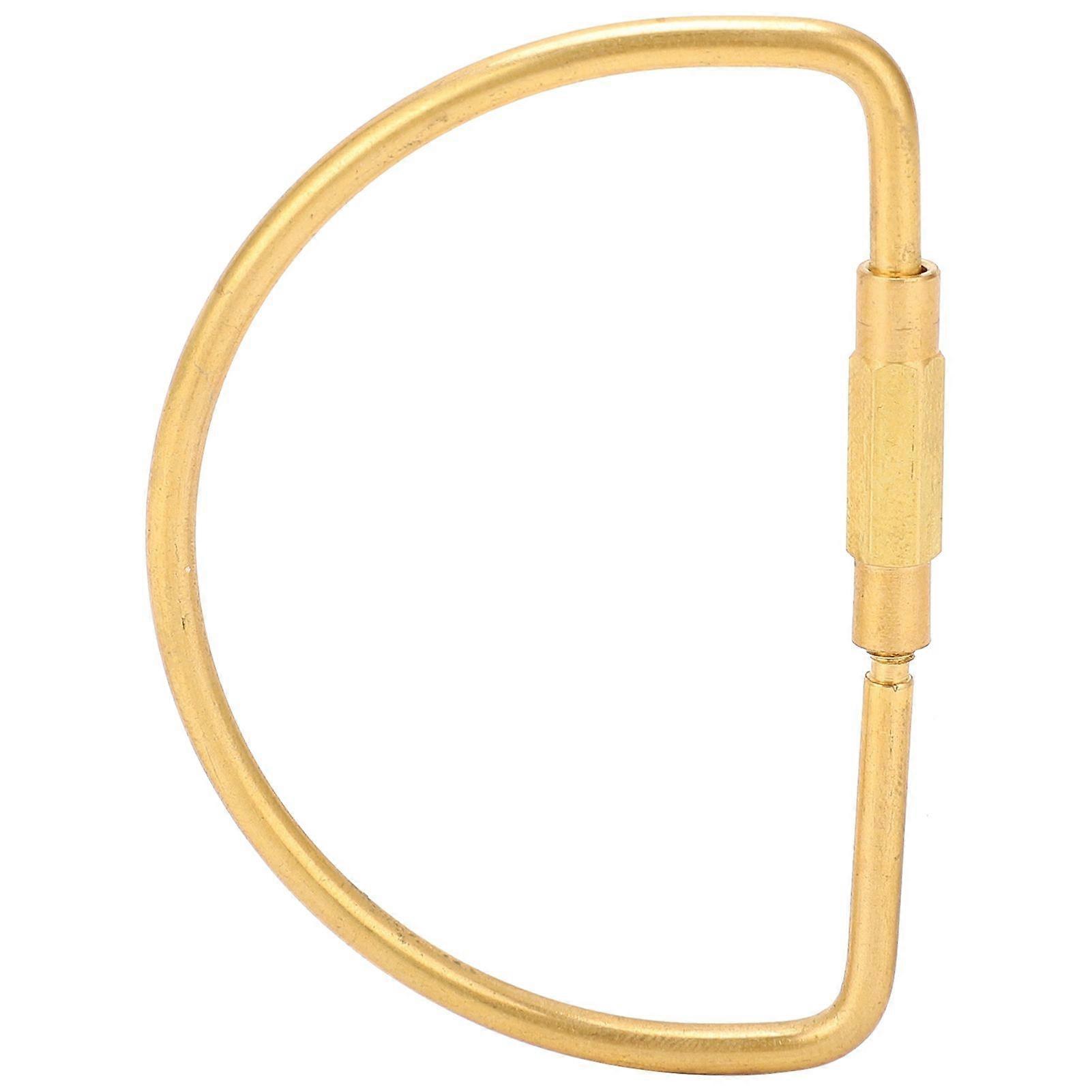 Brass Screw Lock Clip Keychain Key Chain Ring Retro Style Semicircle Key Ring Holders