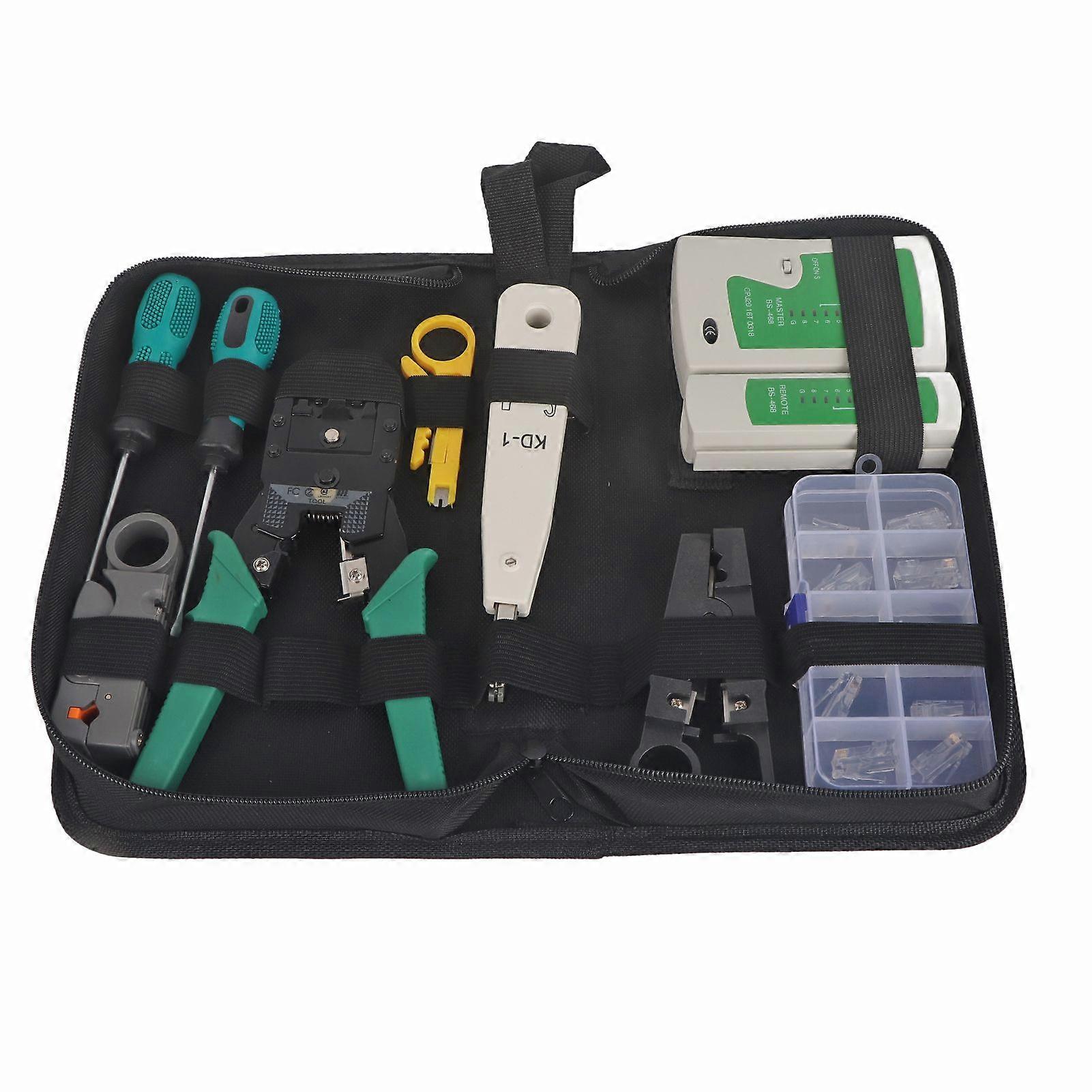 LAN Network Service Tool Kit Cable Tester Kit 11-piece Combination Kit for for RJ11 RJ45