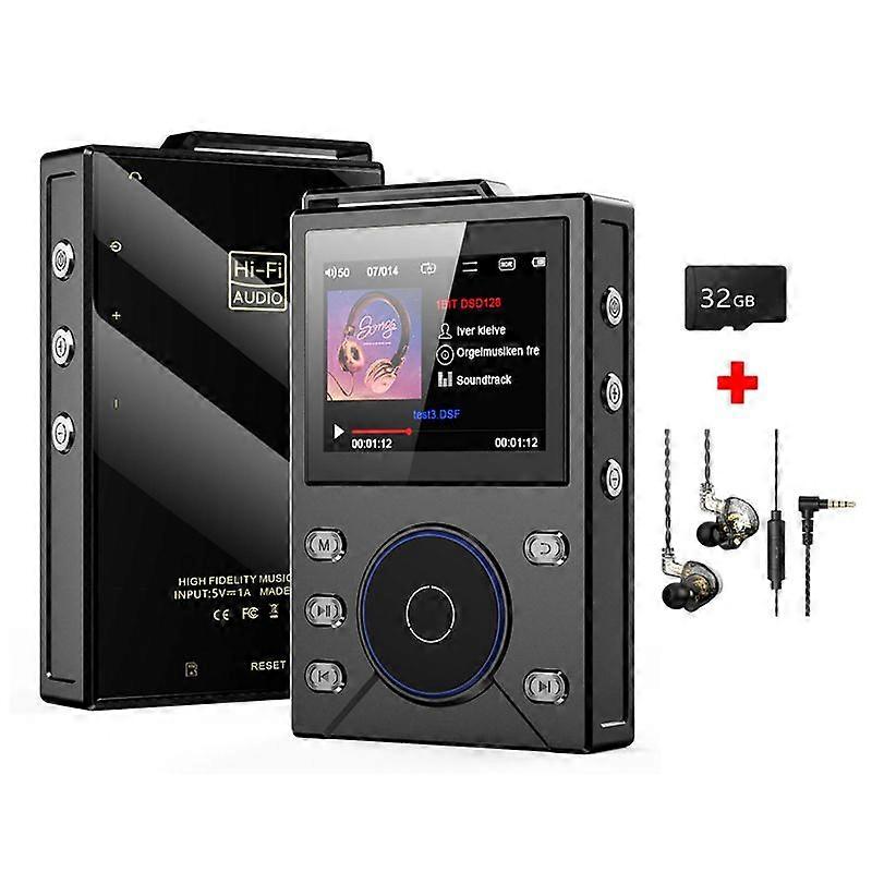 16GB Hi-Fi Wireless Lossless Audio Playback 2.4" TFT Screen Bluetooth 5.4 Ebook Mp3 Player with 32G TF card