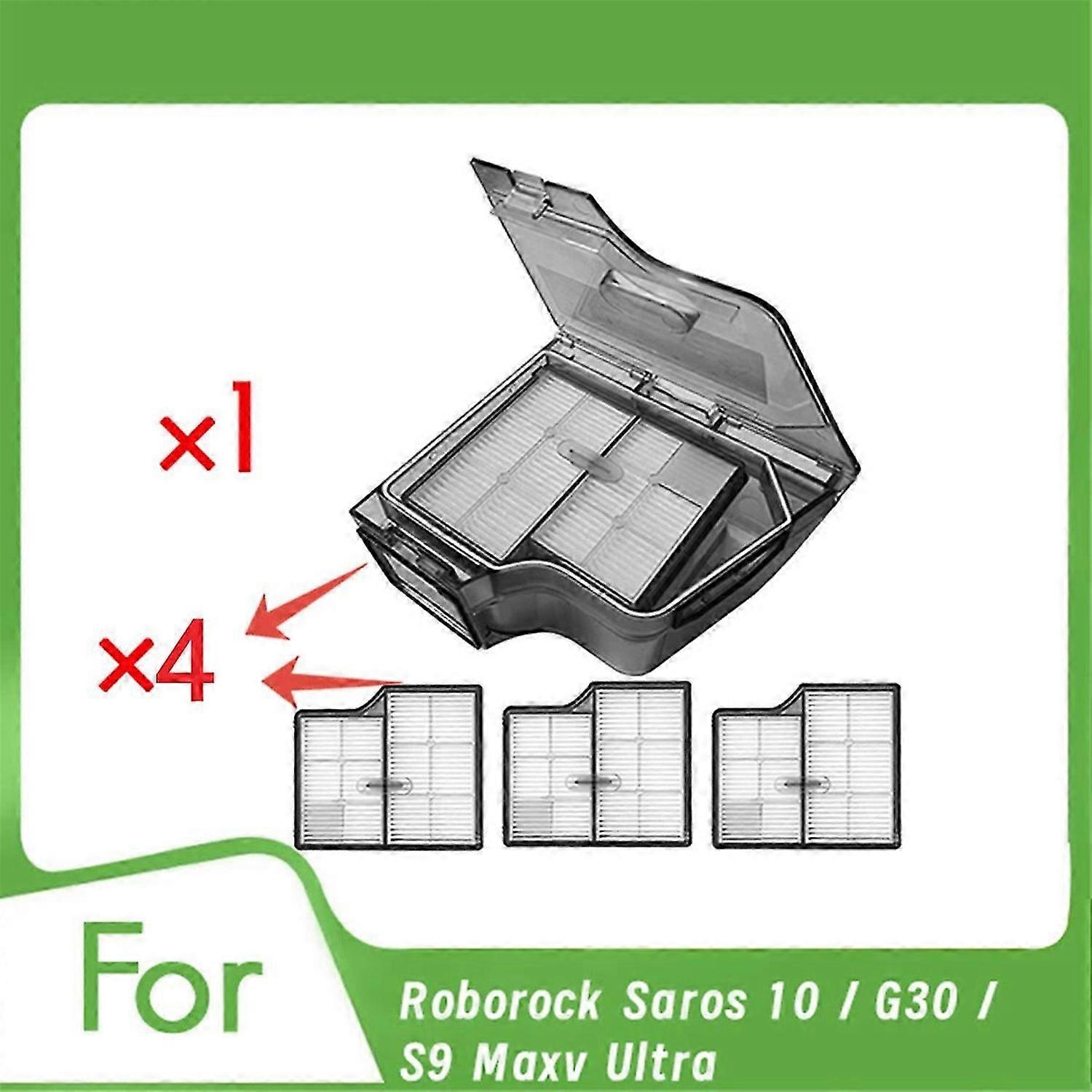 Dust Box with 4 X Filter for Saros 10/G30/S9 Maxv Ultra Vacuum Cleaner Enhanced Cleaning Efficiency
