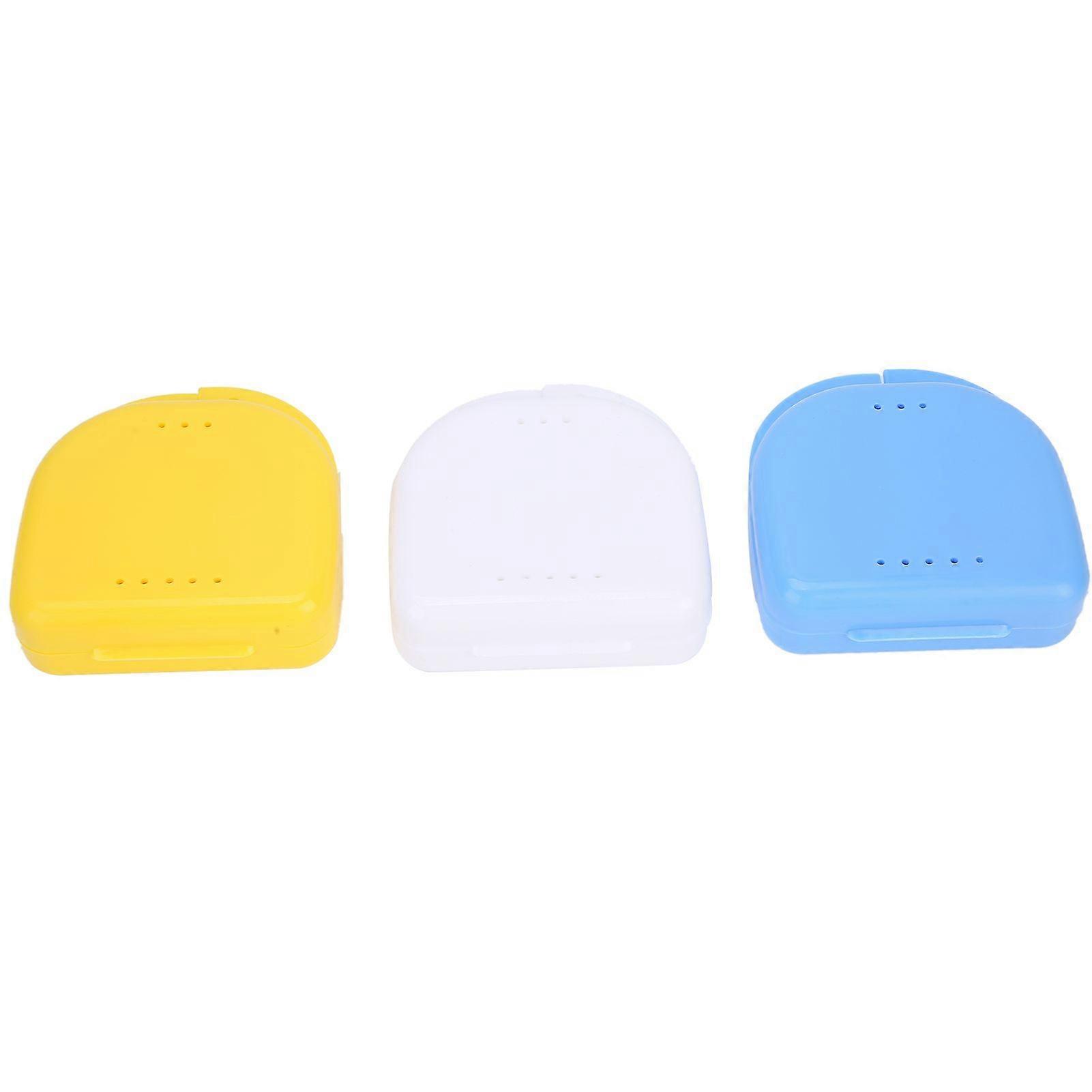 3pcs Denture Case Dental HalfMouth Denture Box Storage Container Orthodontic Retainer Case