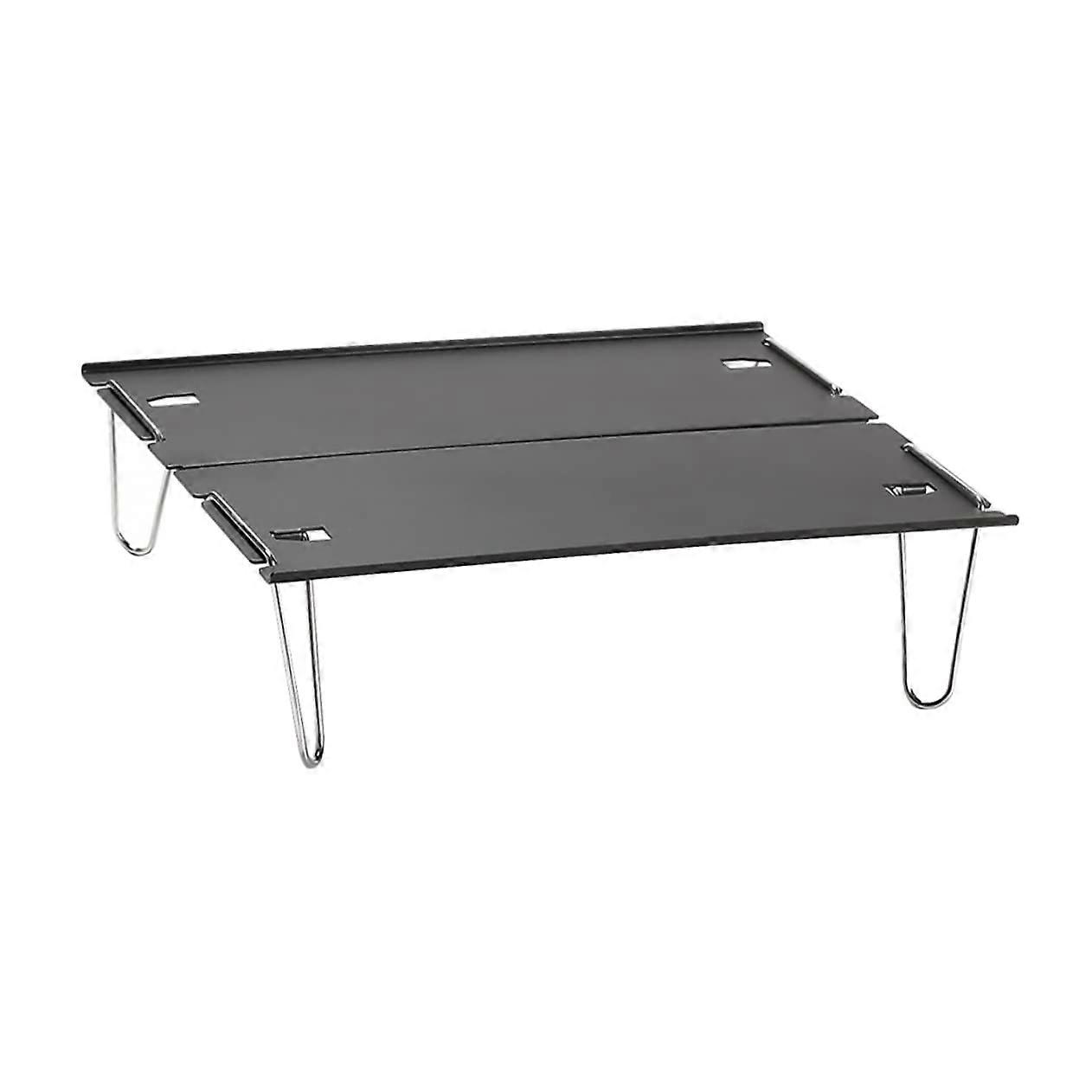 Portable Folding Camping Table Lightweight Aluminum Outdoor Table for Picnic BBQ Tool Setup Black Mini Tea Table