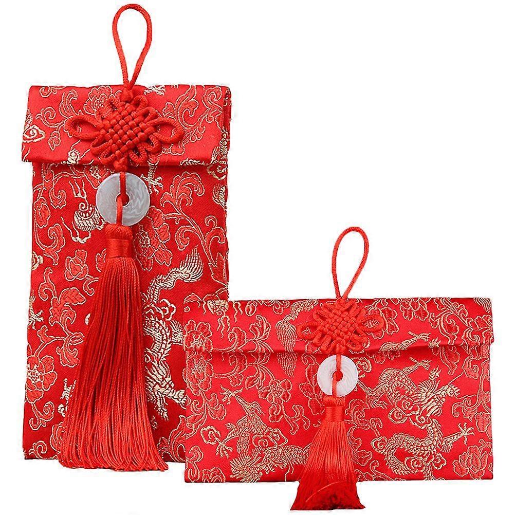 2Pcs Chinese Style Red Envelopes Festival Red Packets Brocade Red Packet New Year Money Packet