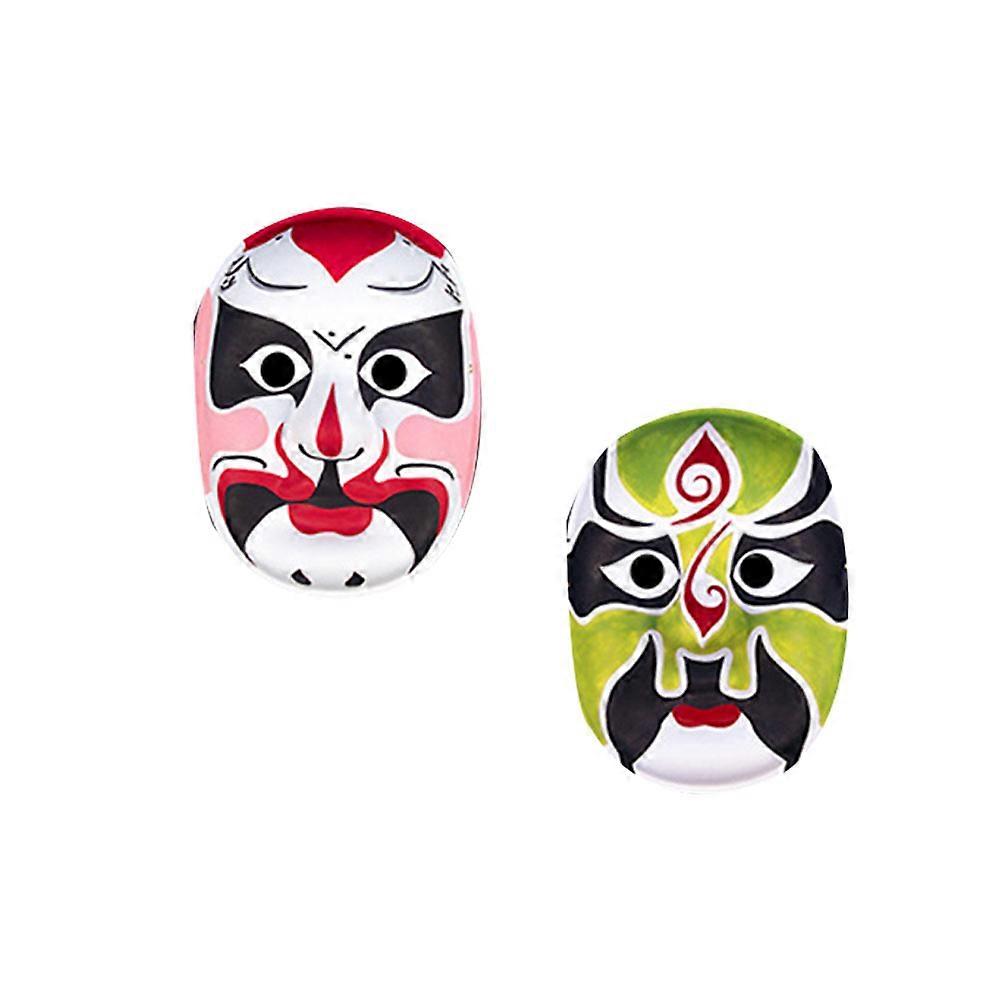 Peking Opera Face Mask Mask for Party Use 2Pcs White